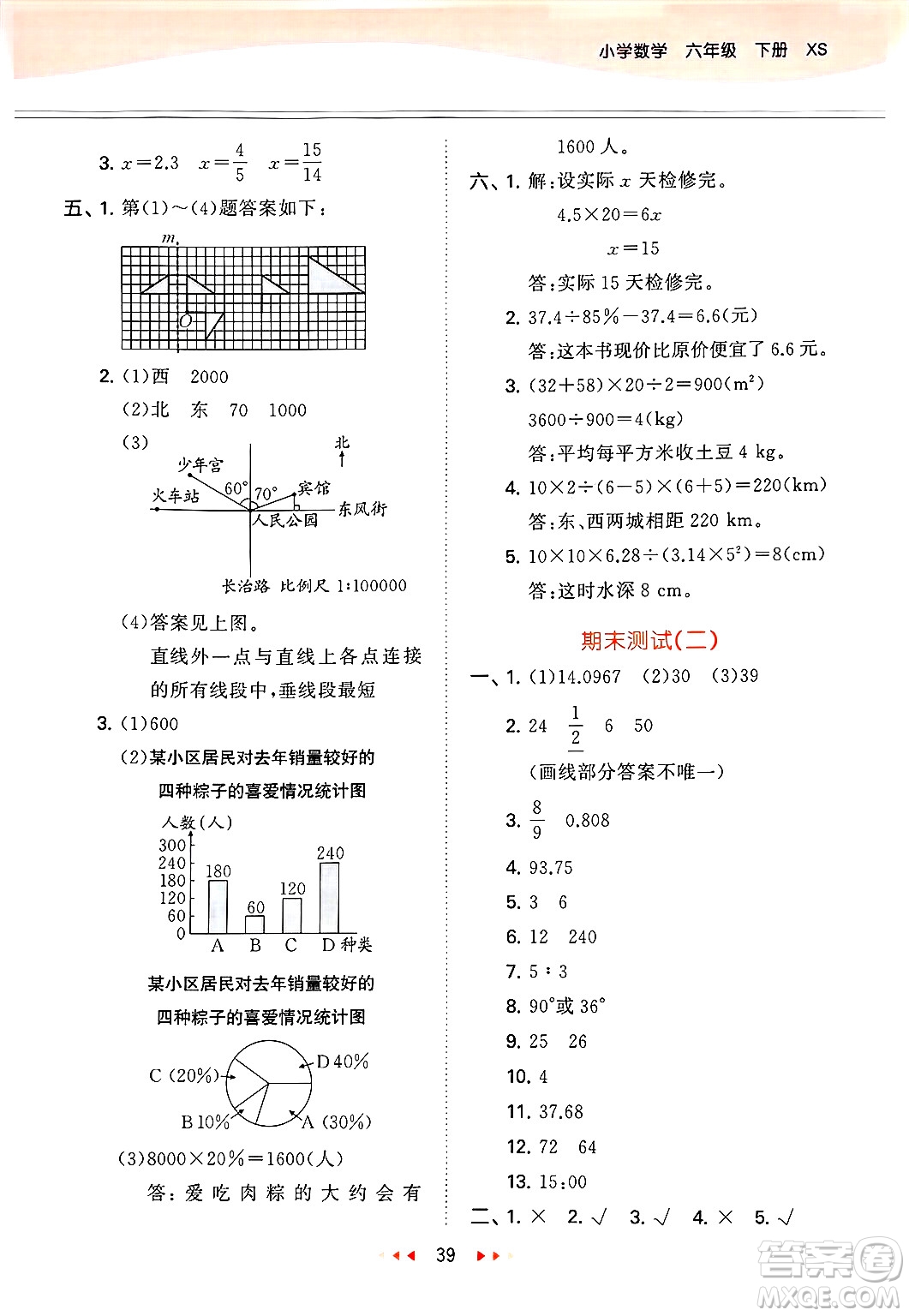 地質(zhì)出版社2025年春53天天練六年級(jí)數(shù)學(xué)下冊(cè)西師版答案