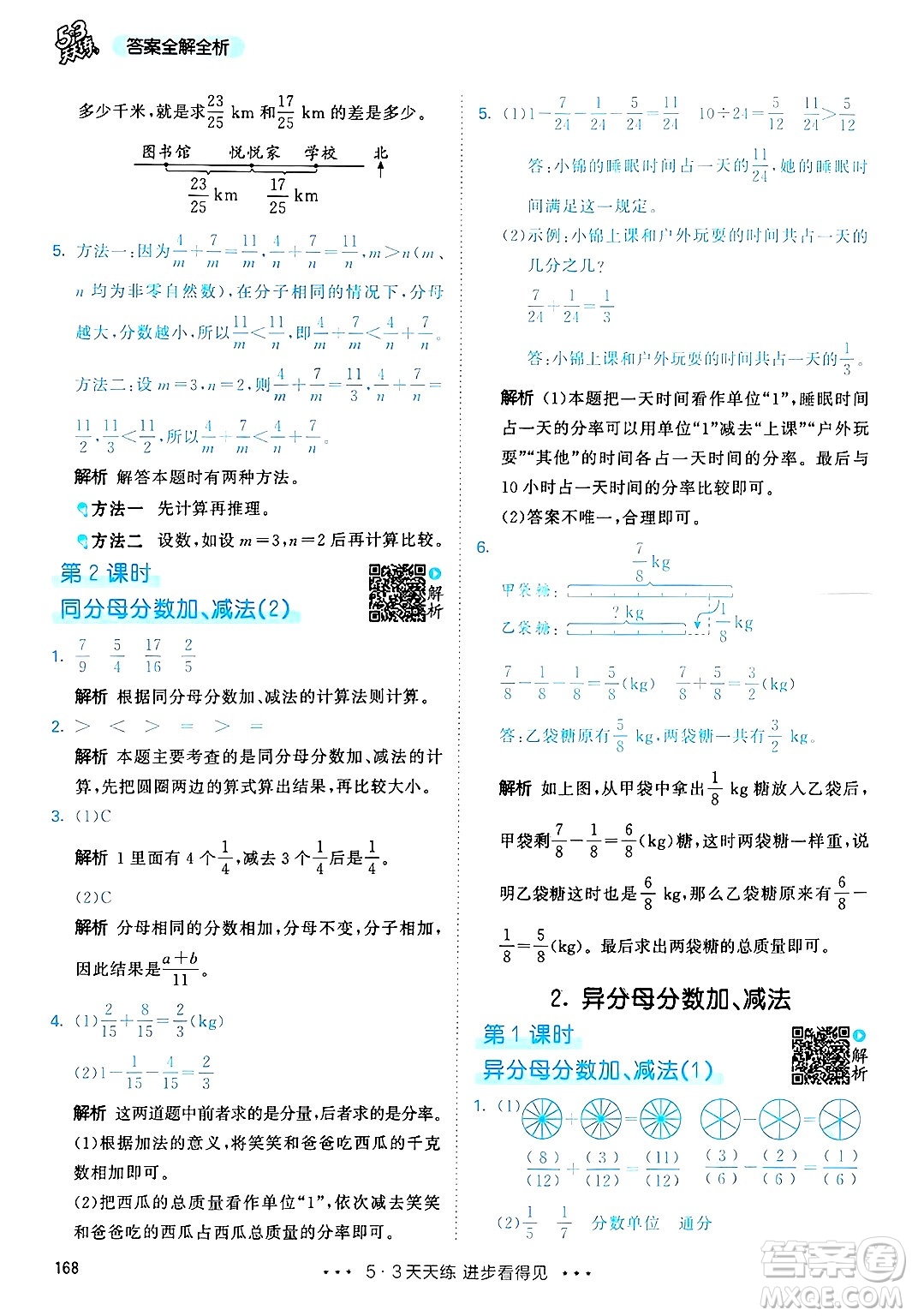 山東畫報出版社2025年春53天天練五年級數(shù)學下冊人教版答案