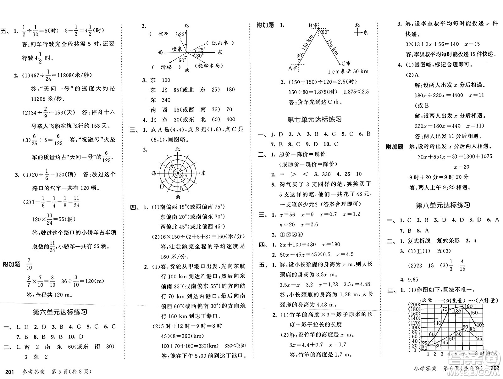 教育科學出版社2025年春53天天練五年級數(shù)學下冊北師大版答案