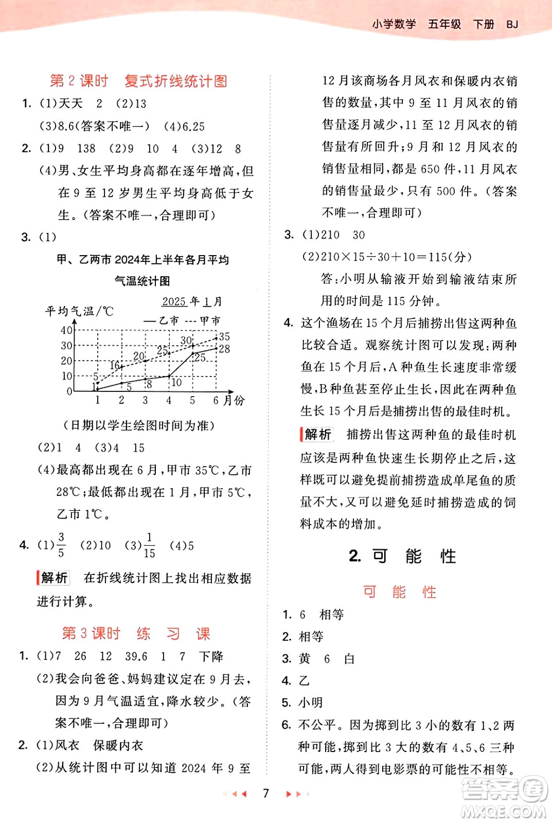 首都師范大學(xué)出版社2025年春53天天練五年級(jí)數(shù)學(xué)下冊(cè)北京版答案