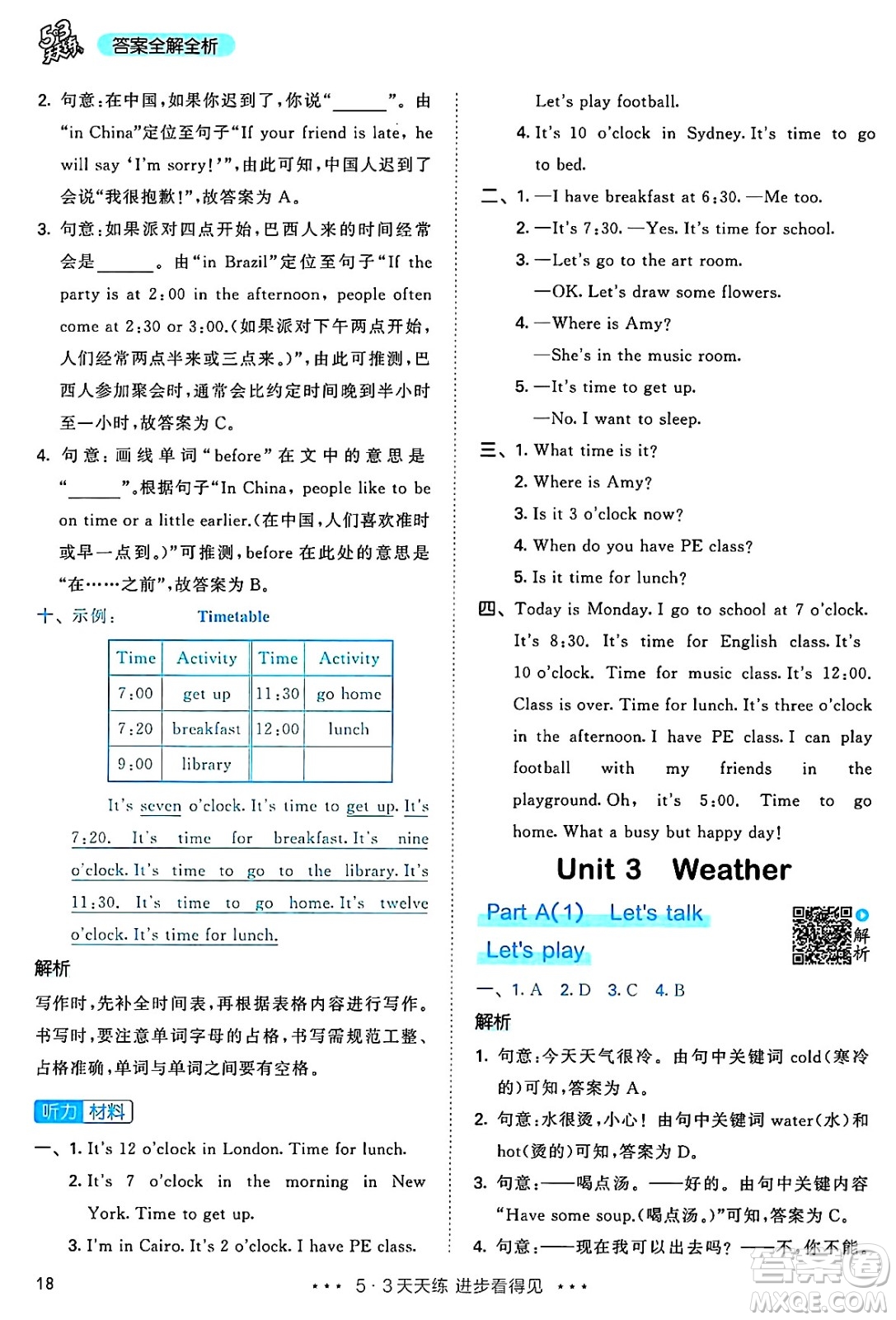 山東畫(huà)報(bào)出版社2025年春53天天練四年級(jí)英語(yǔ)下冊(cè)人教PEP版答案