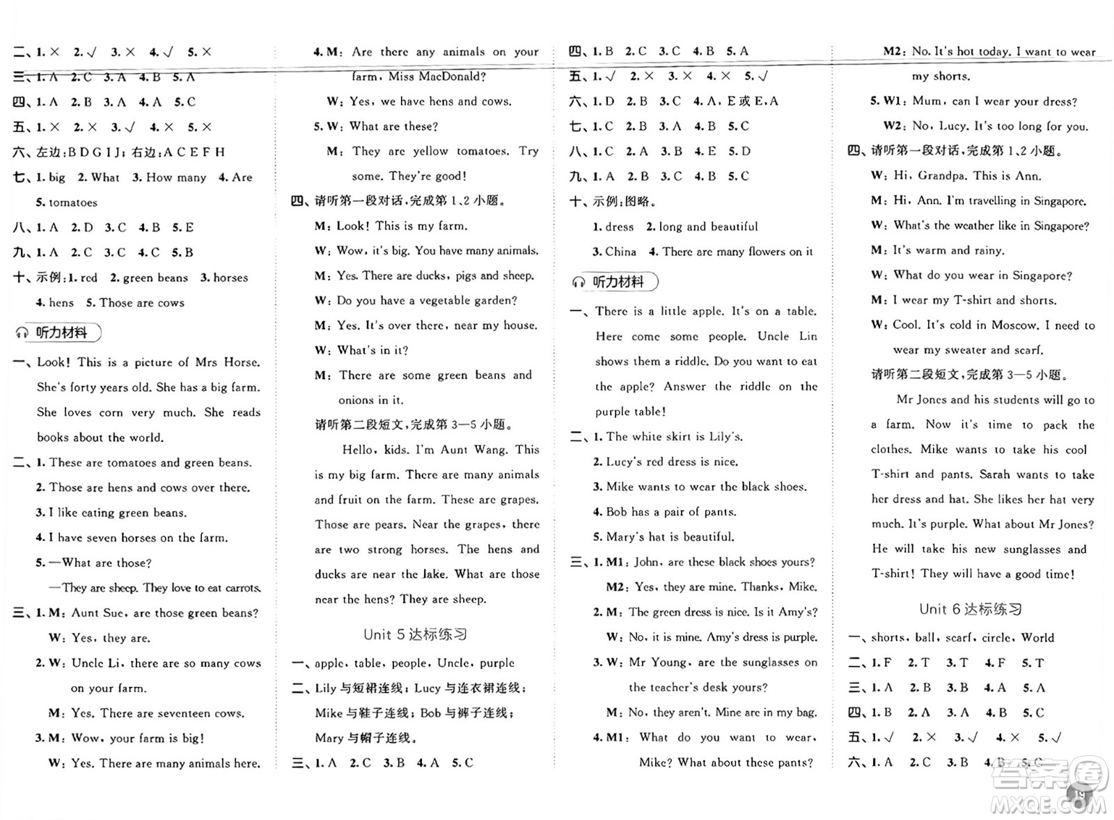 山東畫(huà)報(bào)出版社2025年春53天天練四年級(jí)英語(yǔ)下冊(cè)人教PEP版答案