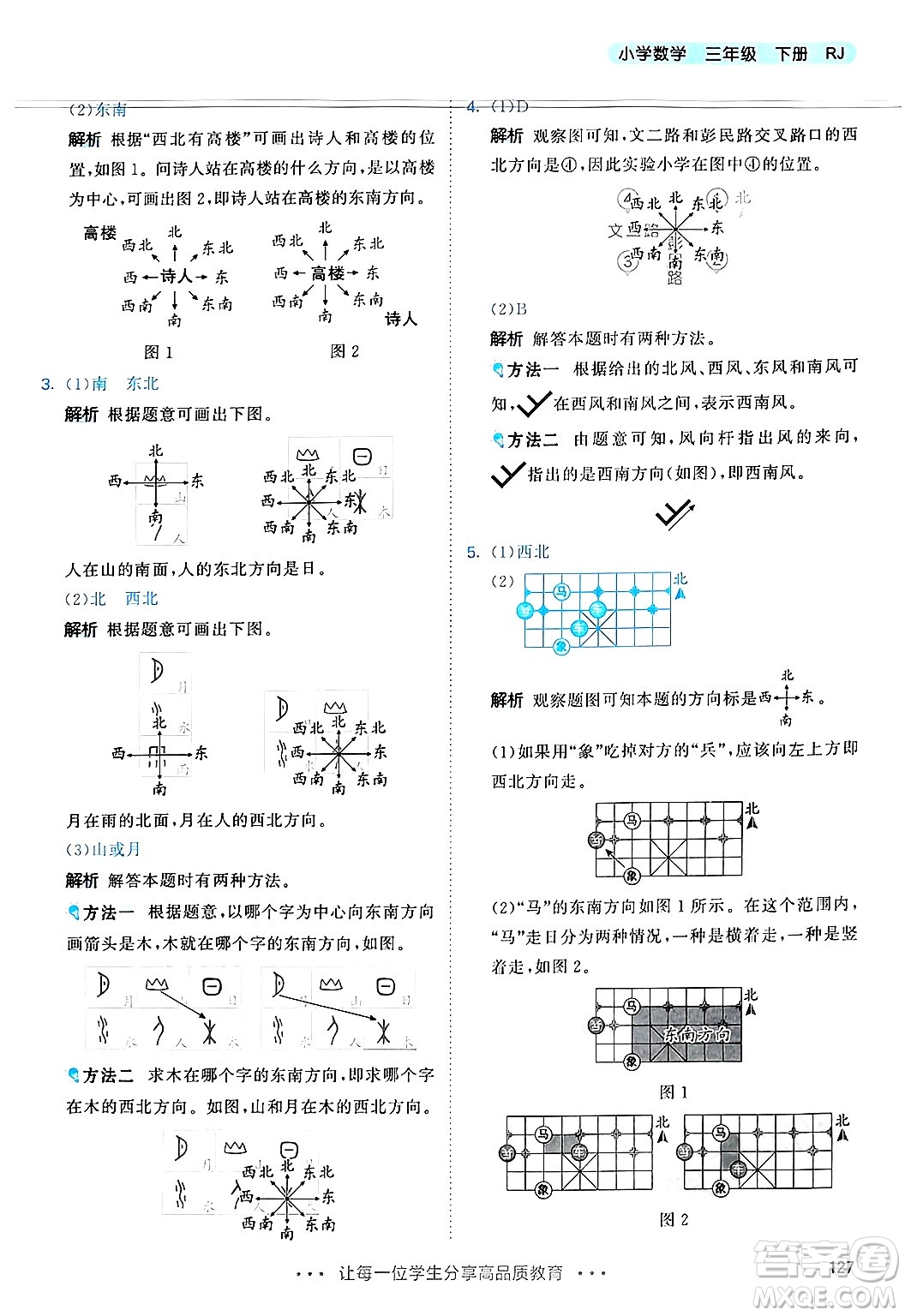 山東畫報出版社2025年春53天天練三年級數學下冊人教版答案