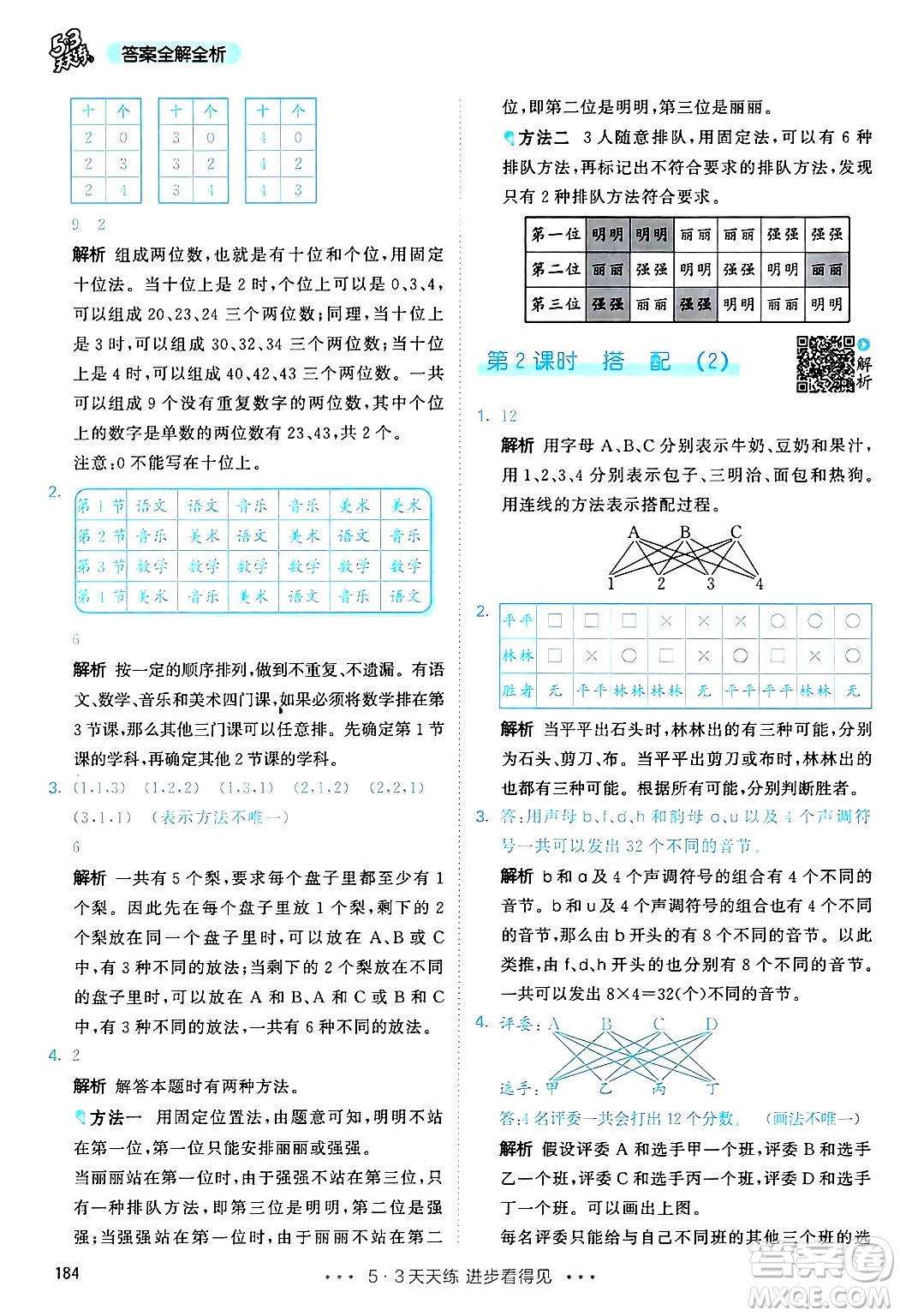 山東畫報出版社2025年春53天天練三年級數學下冊人教版答案