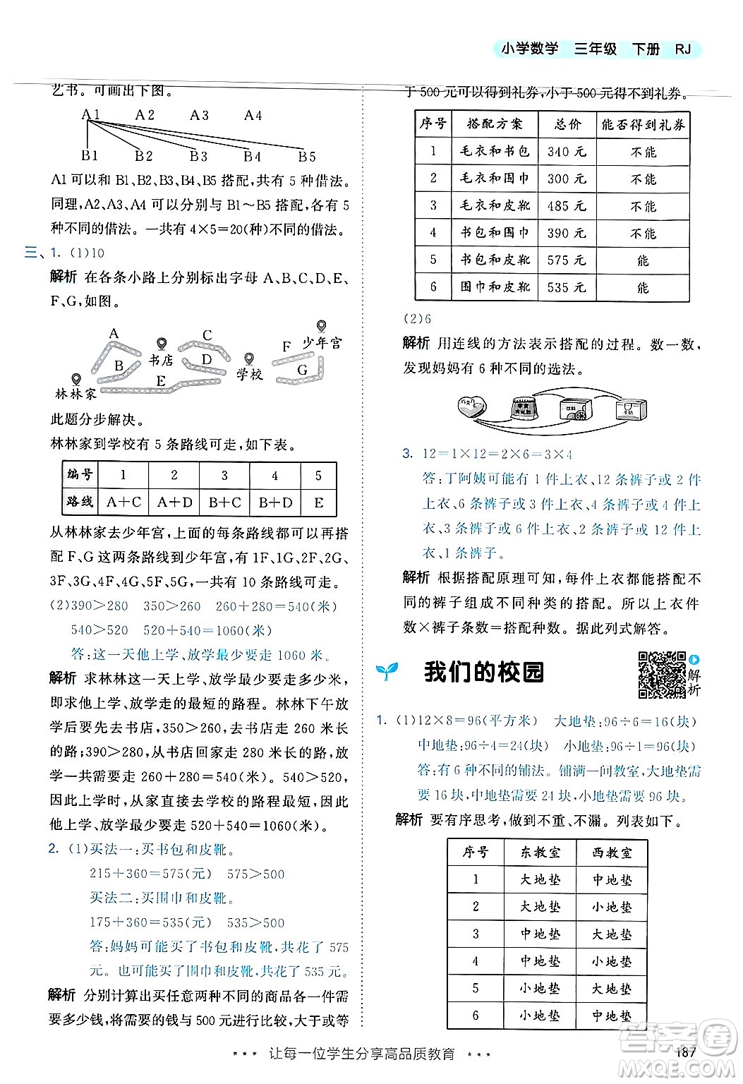 山東畫報出版社2025年春53天天練三年級數學下冊人教版答案