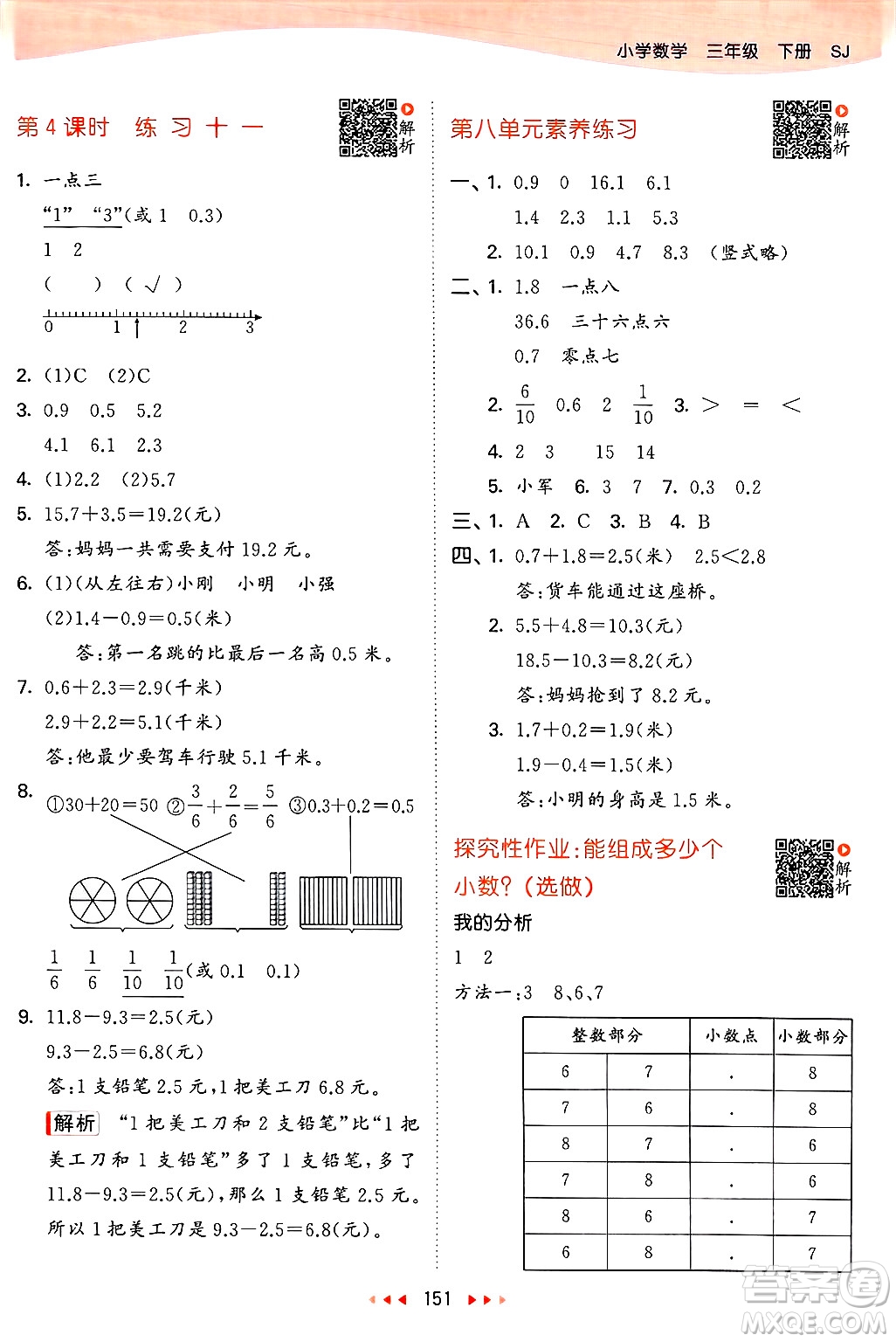 山東畫(huà)報(bào)出版社2025年春53天天練三年級(jí)數(shù)學(xué)下冊(cè)蘇教版答案