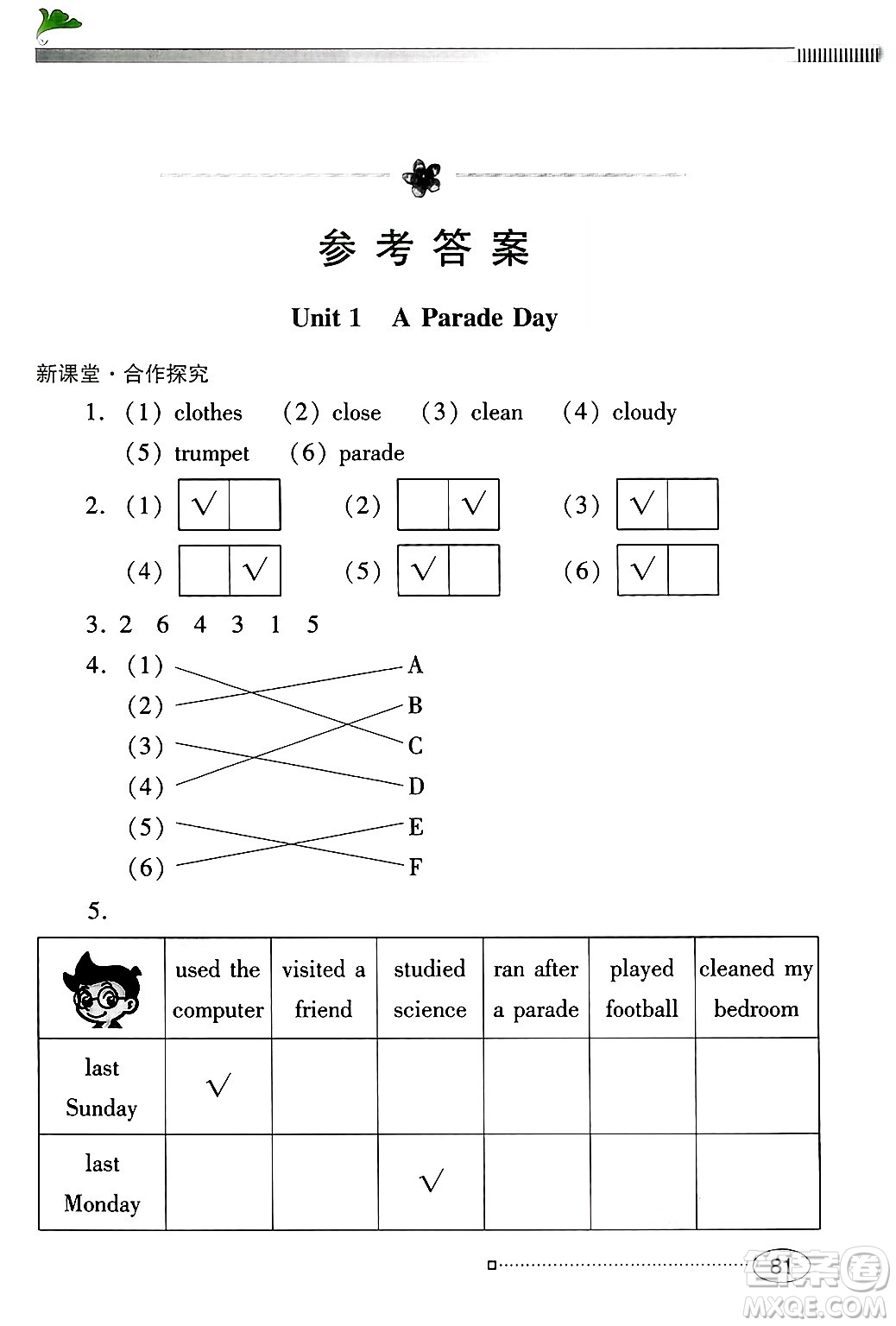 廣東教育出版社2025年春南方新課堂金牌學(xué)案六年級英語下冊粵人版答案
