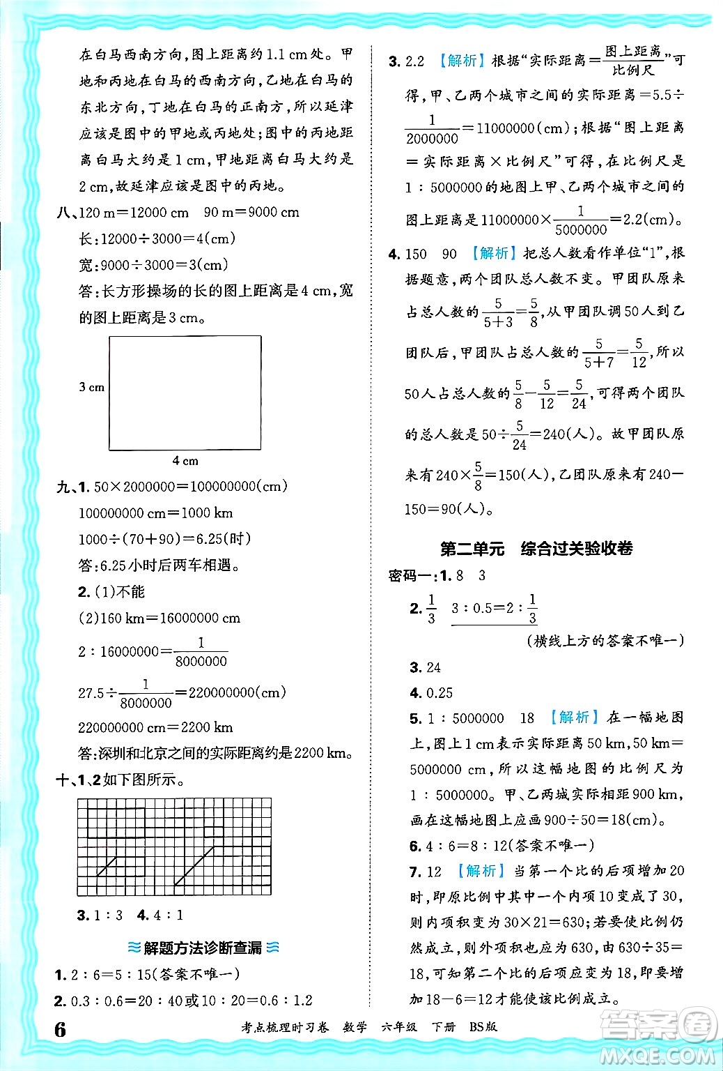 江西人民出版社2025年春王朝霞考點(diǎn)梳理時(shí)習(xí)卷六年級(jí)數(shù)學(xué)下冊(cè)北師大版答案