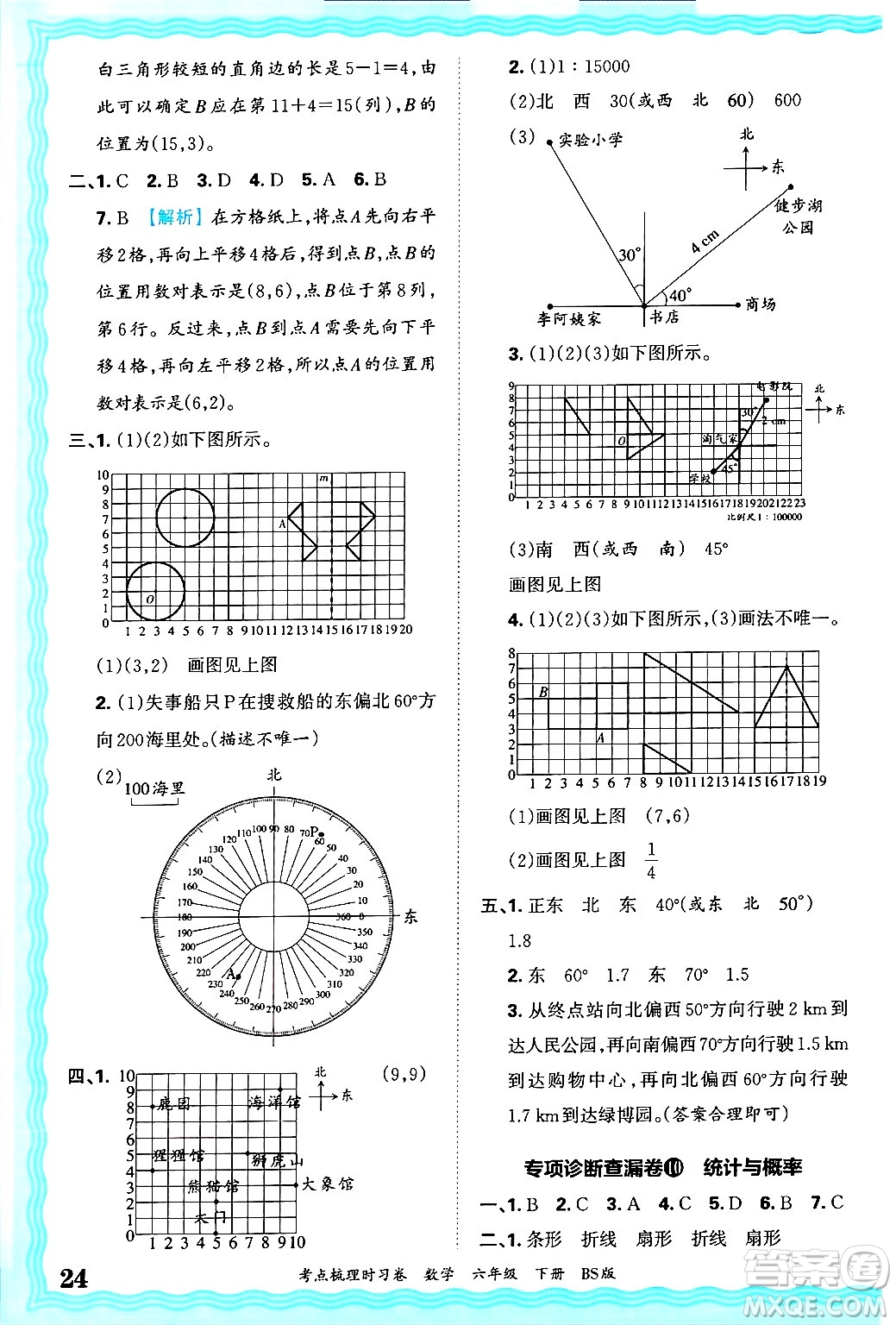江西人民出版社2025年春王朝霞考點(diǎn)梳理時(shí)習(xí)卷六年級(jí)數(shù)學(xué)下冊(cè)北師大版答案