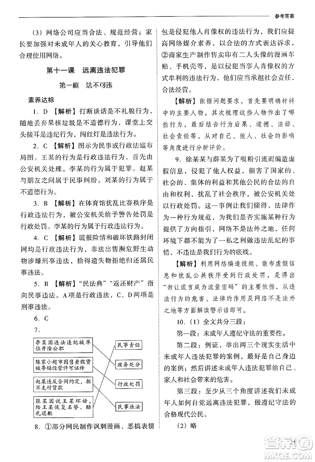 山西教育出版社2025年春新課程問題解決導(dǎo)學(xué)方案七年級道德與法治下冊人教版答案