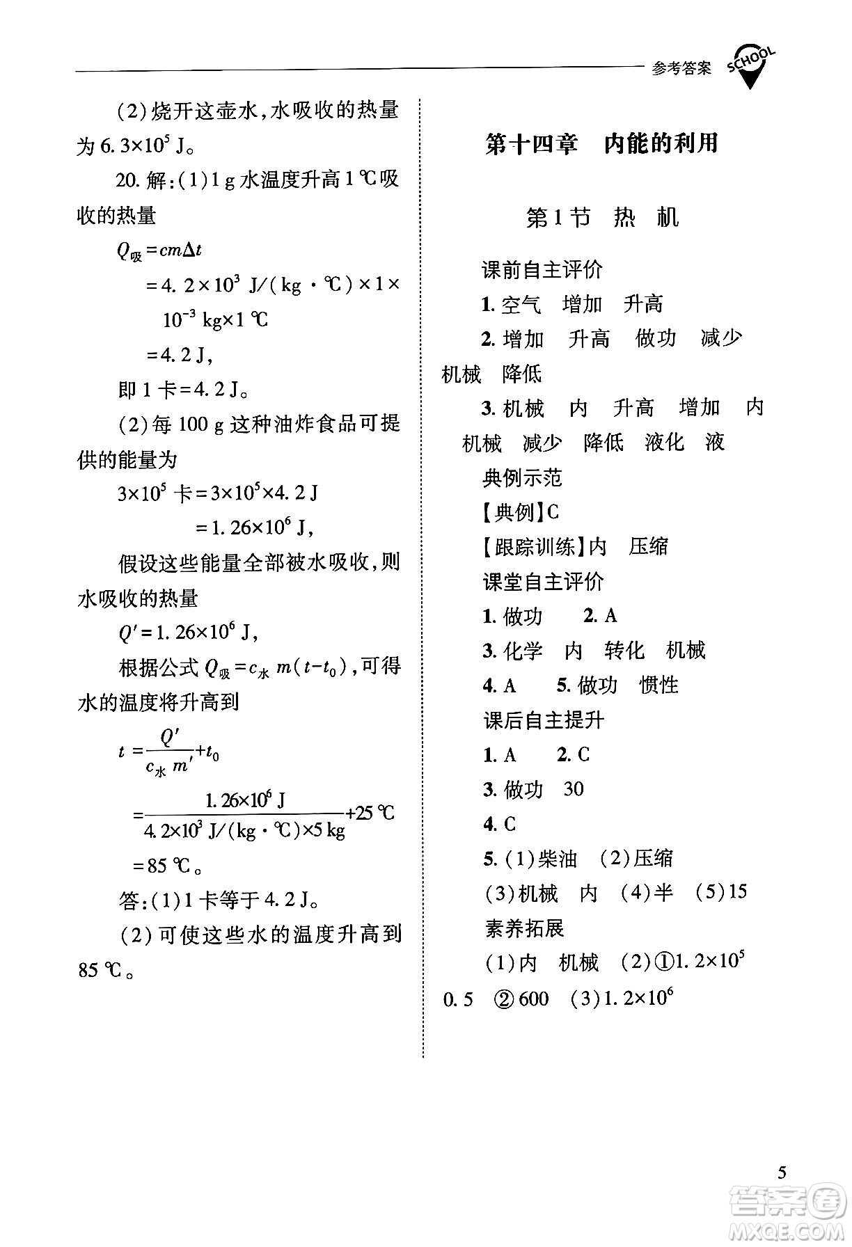 山西教育出版社2025年春新課程問題解決導(dǎo)學(xué)方案九年級物理下冊人教版答案