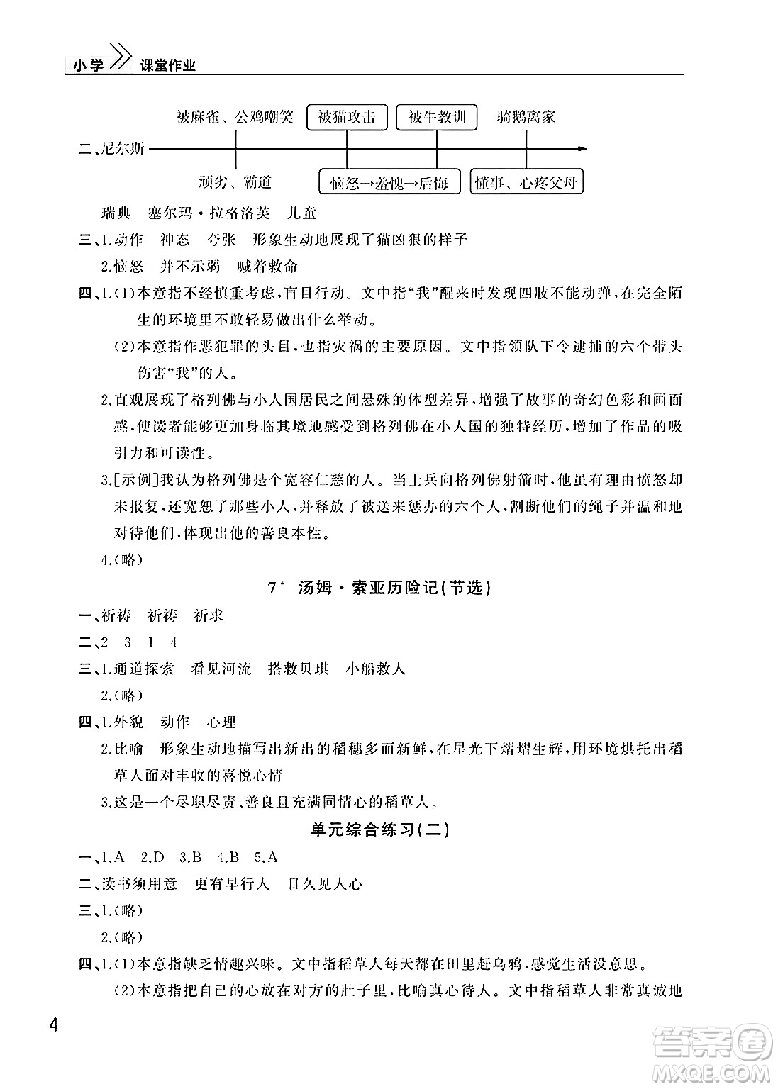 武漢出版社2025年春智慧學(xué)習(xí)天天向上課堂作業(yè)六年級(jí)語(yǔ)文下冊(cè)通用版答案