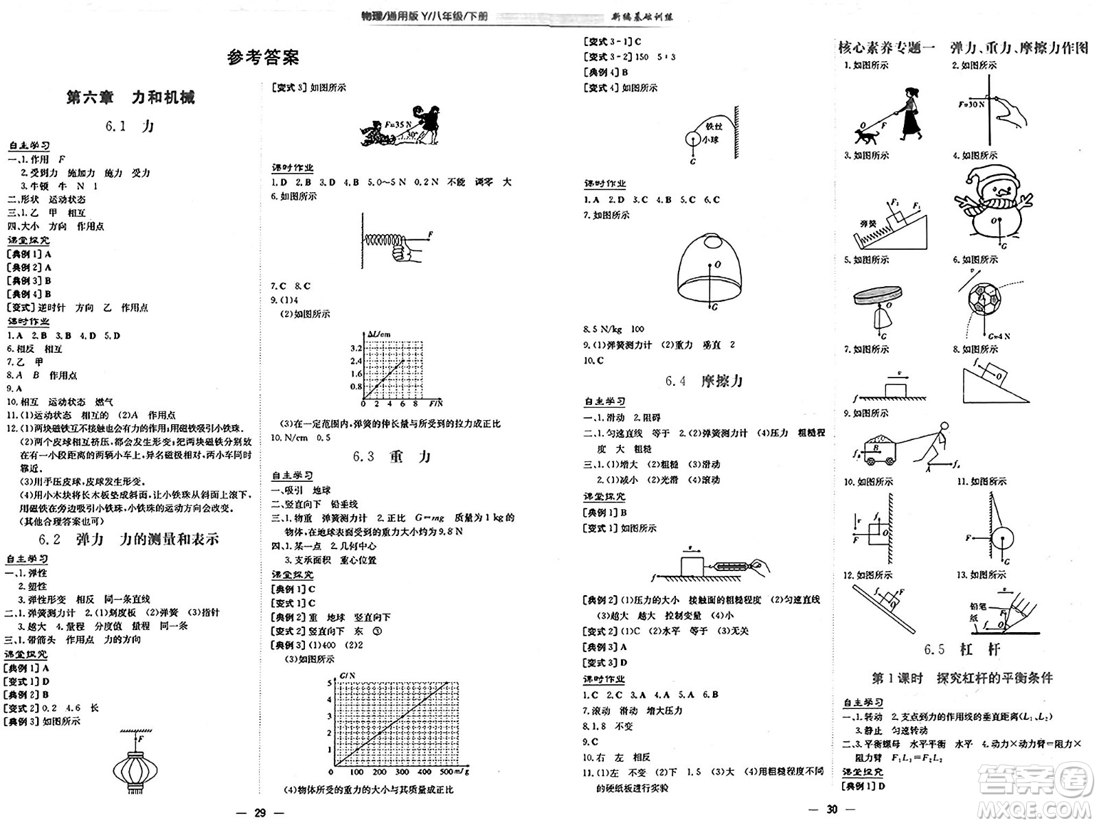 安徽教育出版社2025年春新編基礎(chǔ)訓(xùn)練八年級物理下冊通用版Y答案