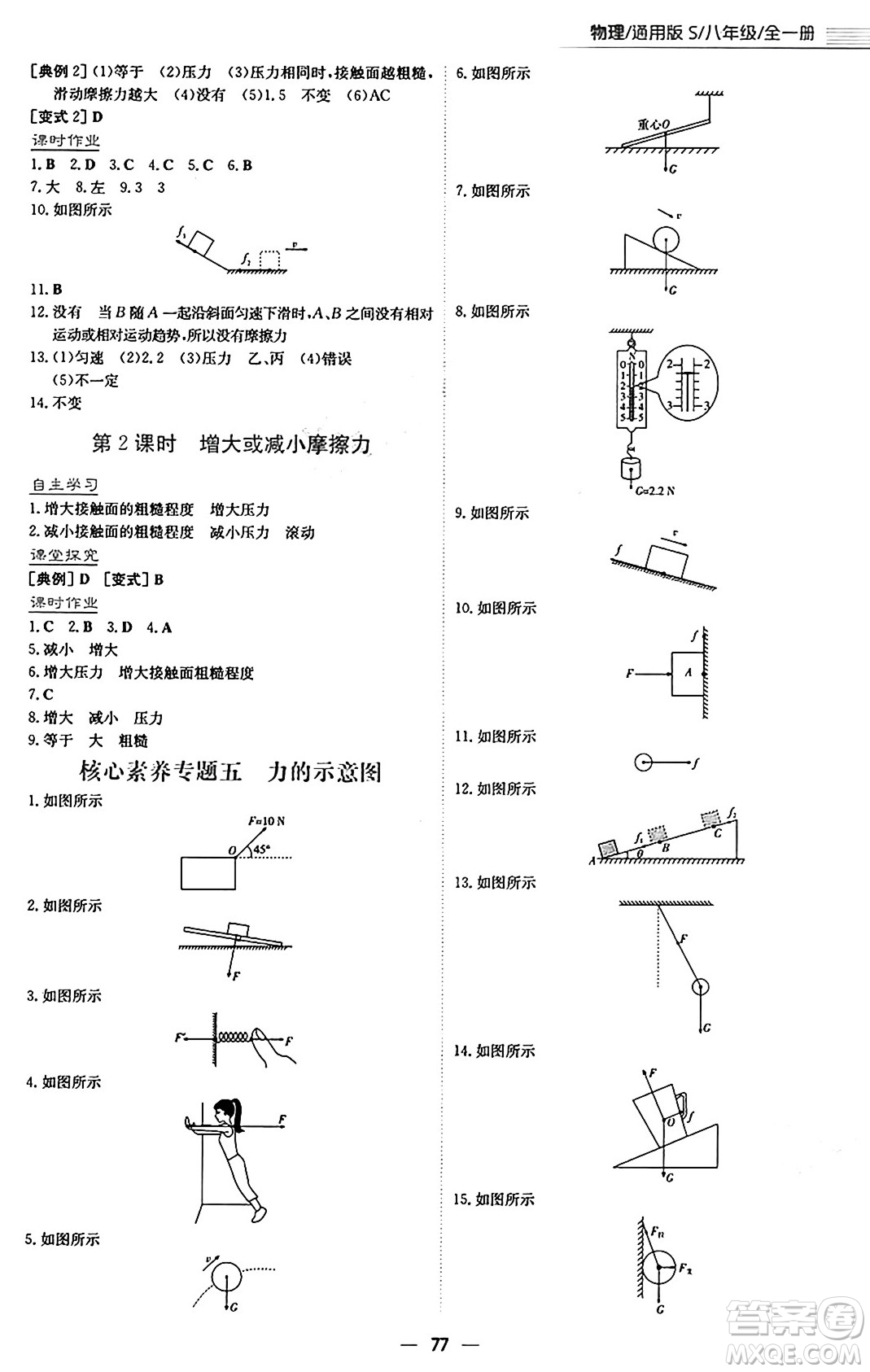 安徽教育出版社2025年春新編基礎(chǔ)訓(xùn)練八年級(jí)物理下冊(cè)通用版S答案