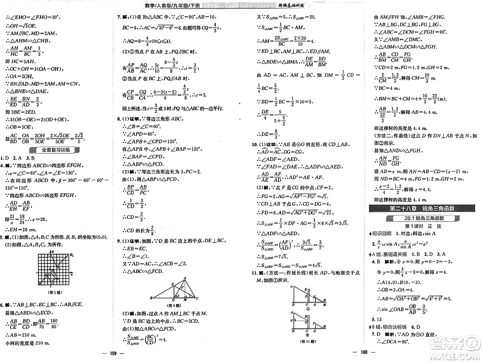 安徽教育出版社2025年春新編基礎(chǔ)訓(xùn)練九年級數(shù)學(xué)下冊人教版答案