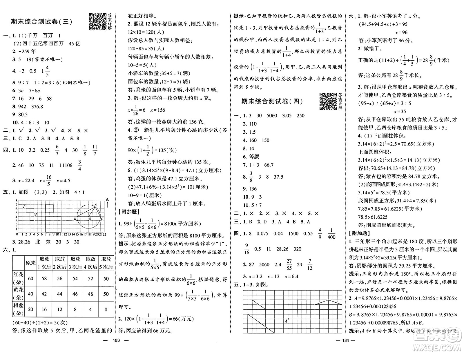 寧夏人民教育出版社2025年春經(jīng)綸學(xué)霸學(xué)霸提優(yōu)大試卷六年級數(shù)學(xué)下冊青島版答案