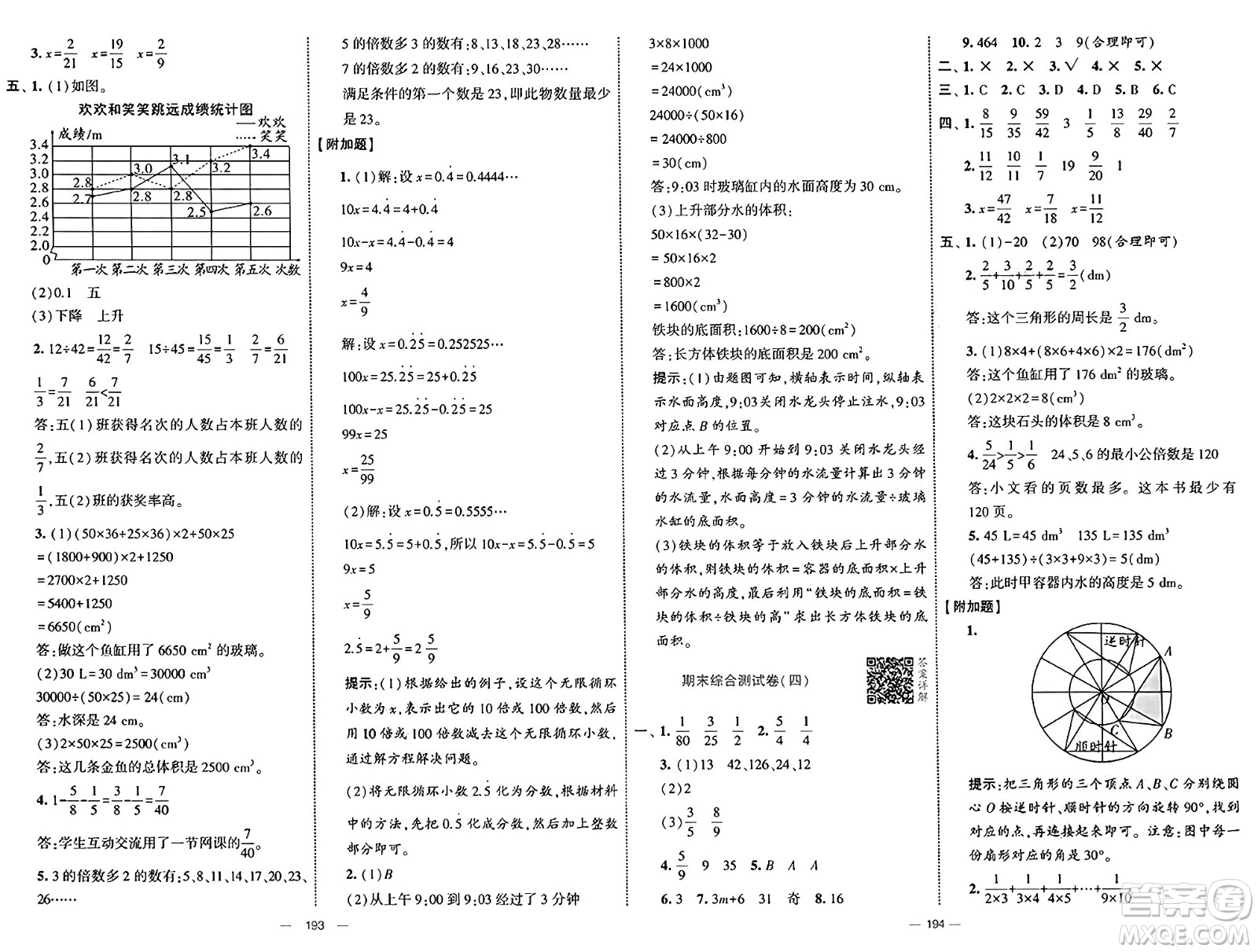 寧夏人民教育出版社2025年春經(jīng)綸學(xué)霸學(xué)霸提優(yōu)大試卷五年級(jí)數(shù)學(xué)下冊(cè)人教版答案