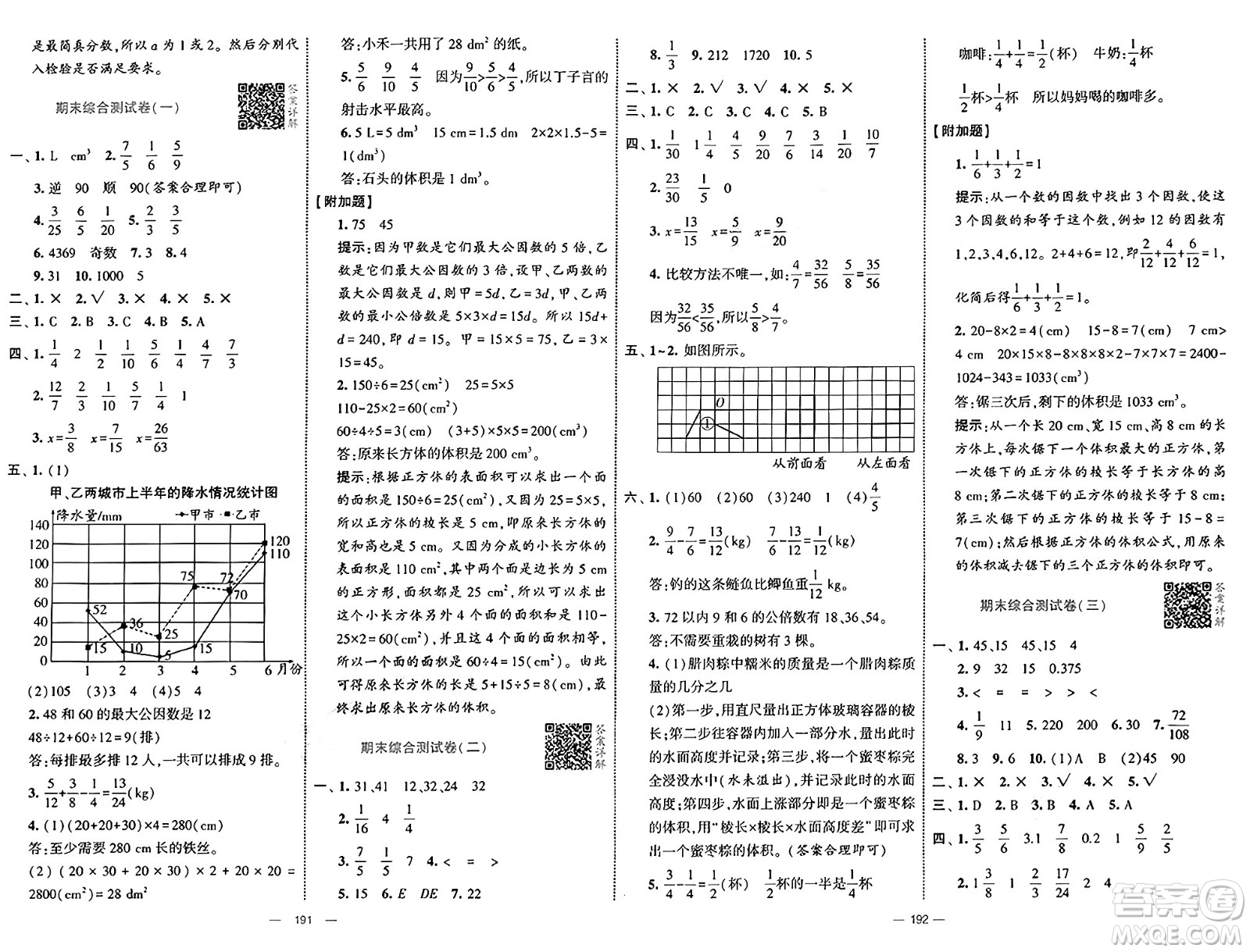 寧夏人民教育出版社2025年春經(jīng)綸學(xué)霸學(xué)霸提優(yōu)大試卷五年級(jí)數(shù)學(xué)下冊(cè)人教版答案