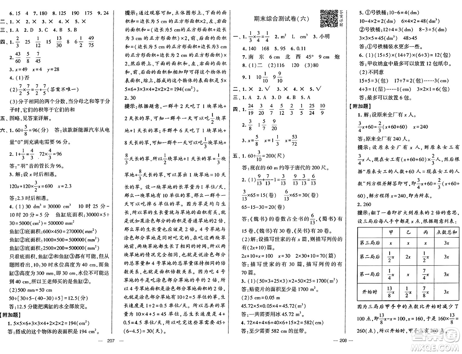 寧夏人民教育出版社2025年春經(jīng)綸學(xué)霸學(xué)霸提優(yōu)大試卷五年級數(shù)學(xué)下冊北師大版答案