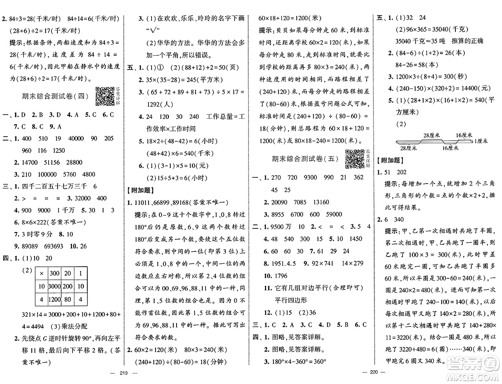 寧夏人民教育出版社2025年春經(jīng)綸學(xué)霸學(xué)霸提優(yōu)大試卷四年級數(shù)學(xué)下冊江蘇國際版答案