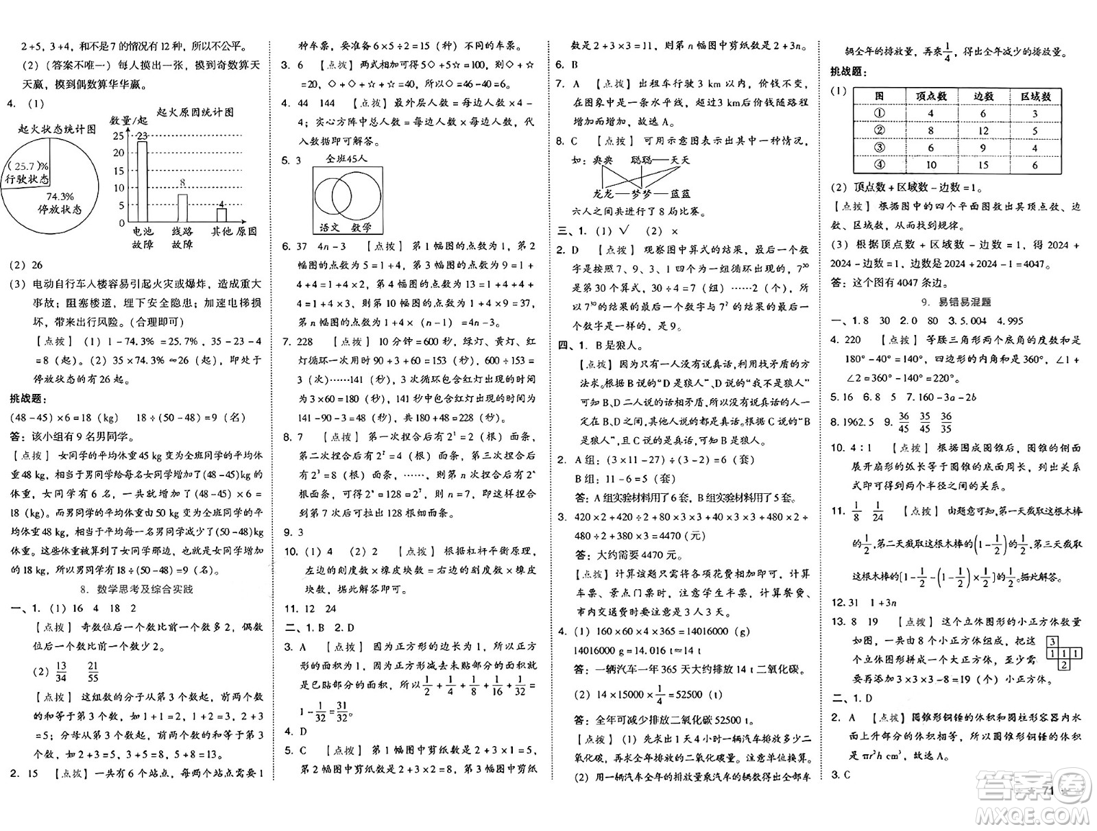 吉林教育出版社2025年春榮德基好卷六年級(jí)數(shù)學(xué)下冊(cè)人教版答案
