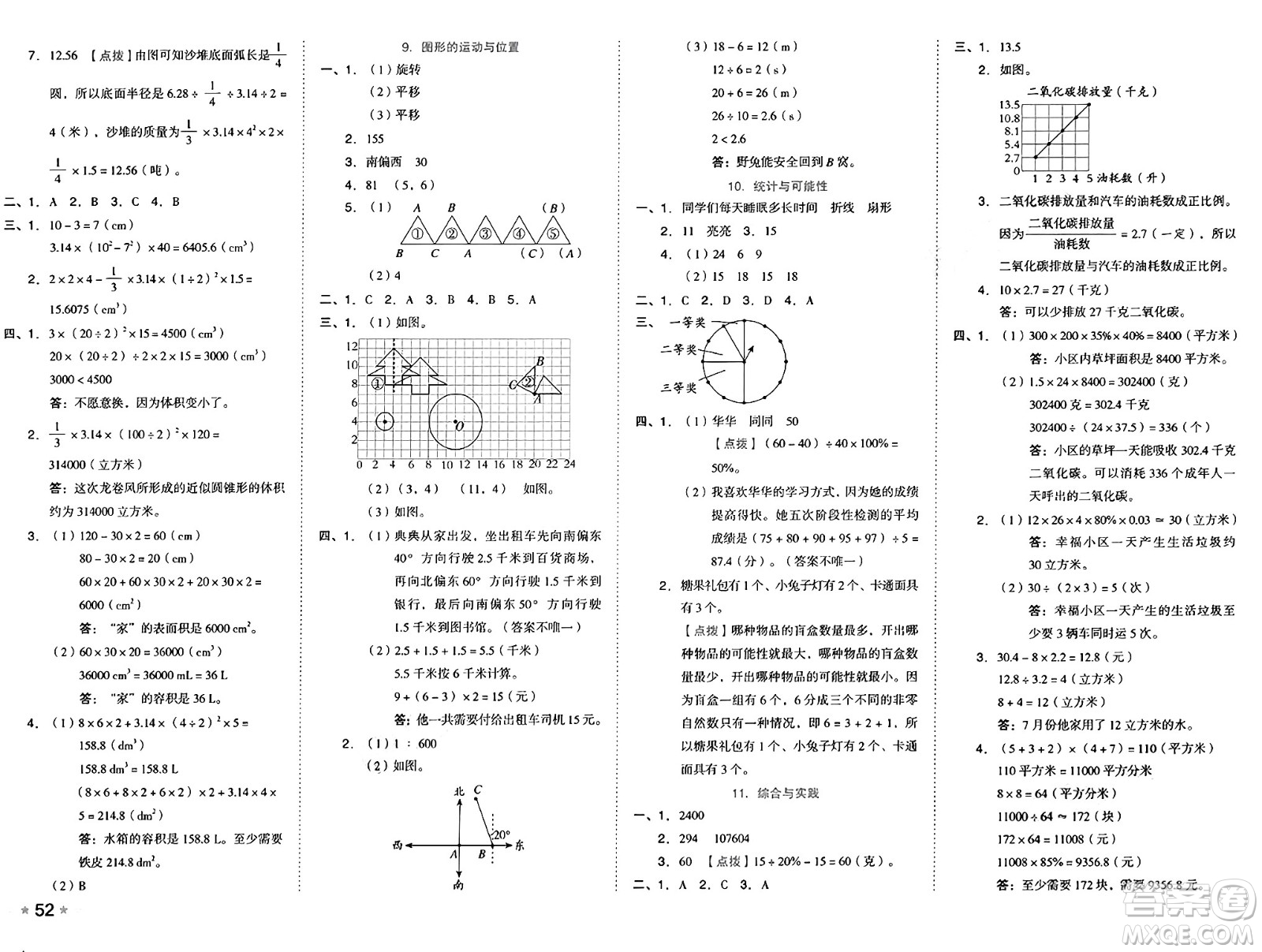 吉林教育出版社2025年春榮德基好卷六年級數(shù)學(xué)下冊冀教版答案