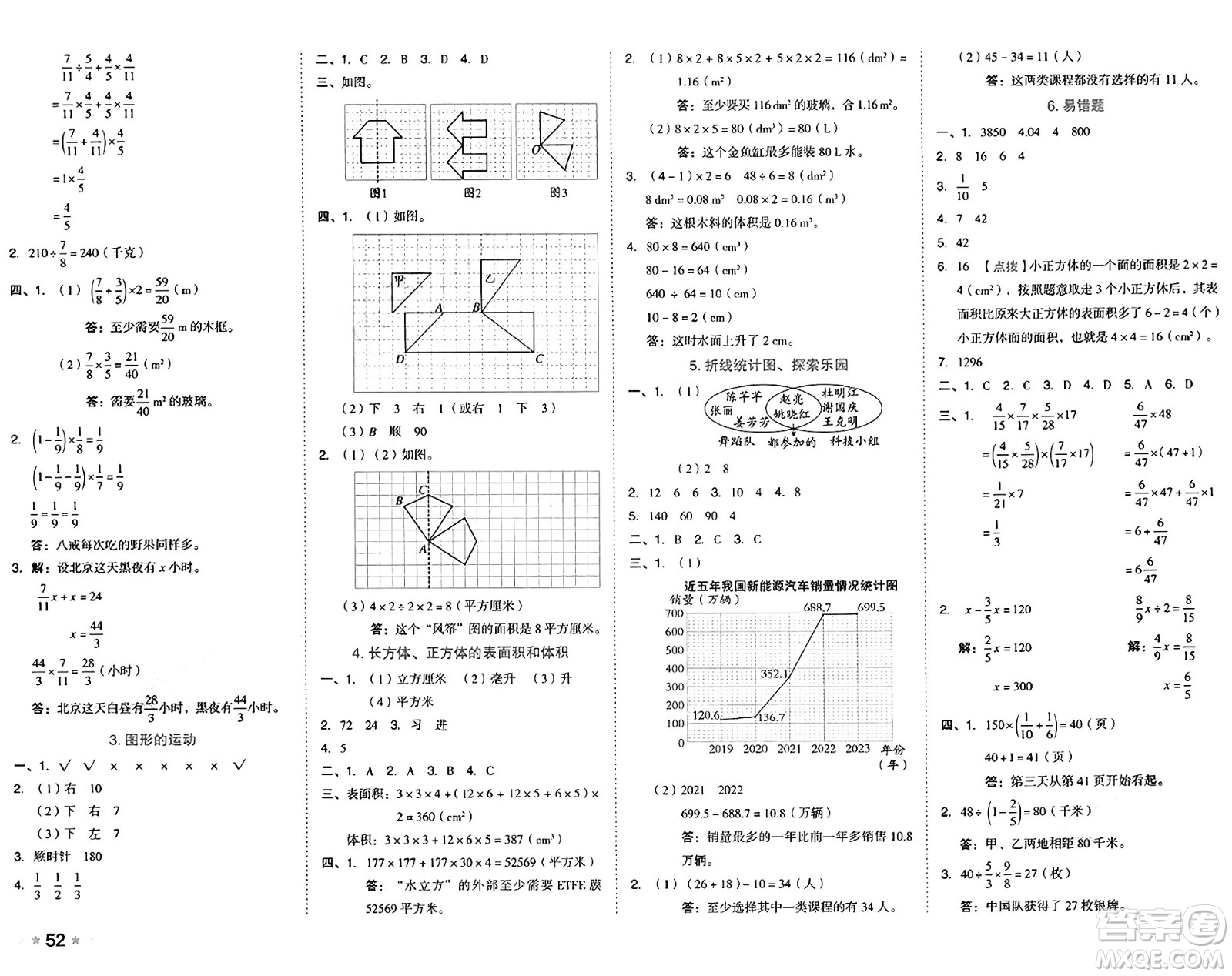 吉林教育出版社2025年春榮德基好卷五年級(jí)數(shù)學(xué)下冊(cè)冀教版答案