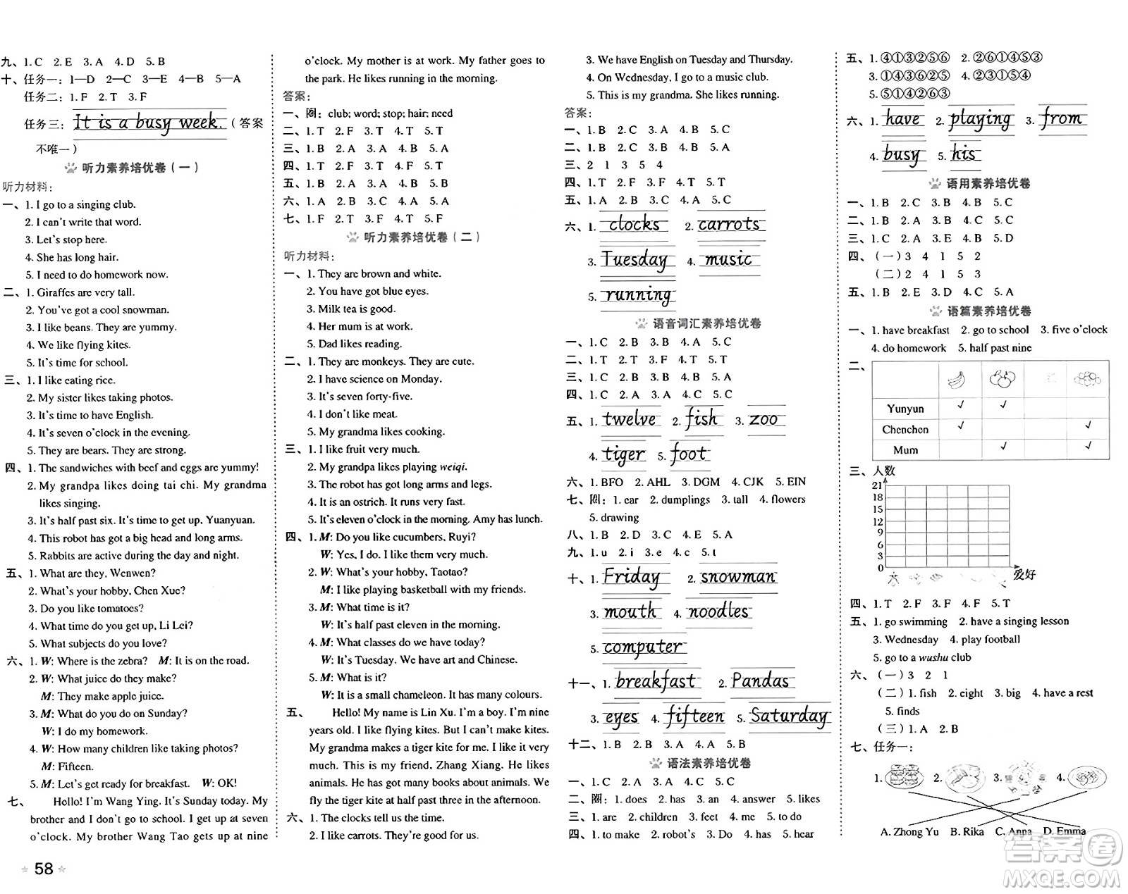 吉林教育出版社2025年春榮德基好卷三年級(jí)英語下冊(cè)外研版三起點(diǎn)答案