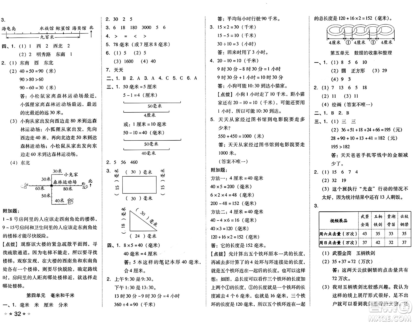 吉林教育出版社2025年春榮德基好卷三年級(jí)數(shù)學(xué)下冊(cè)冀教版答案