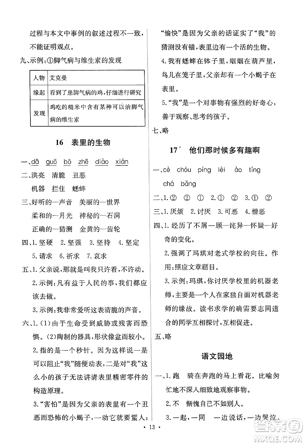 人民教育出版社2025年春能力培養(yǎng)與測(cè)試六年級(jí)語(yǔ)文下冊(cè)人教版新疆專版答案