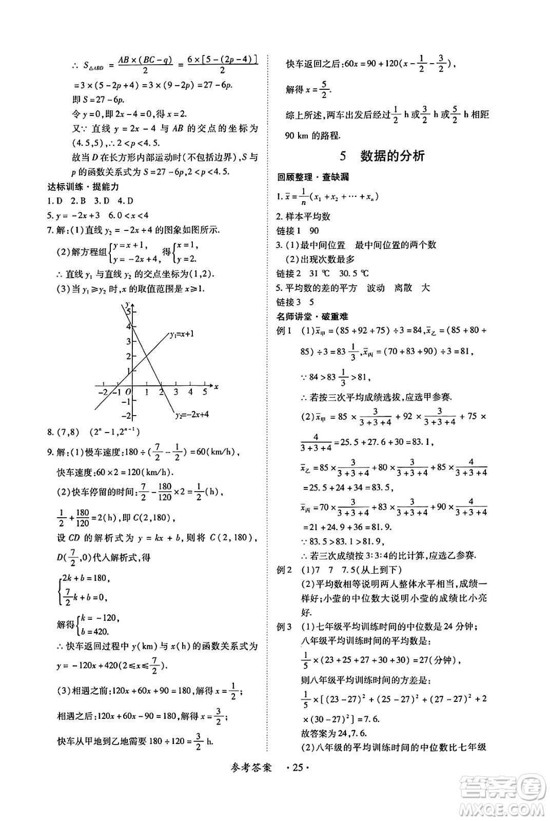 江西人民出版社2025年春一課一練創(chuàng)新練習八年級數(shù)學下冊人教版答案