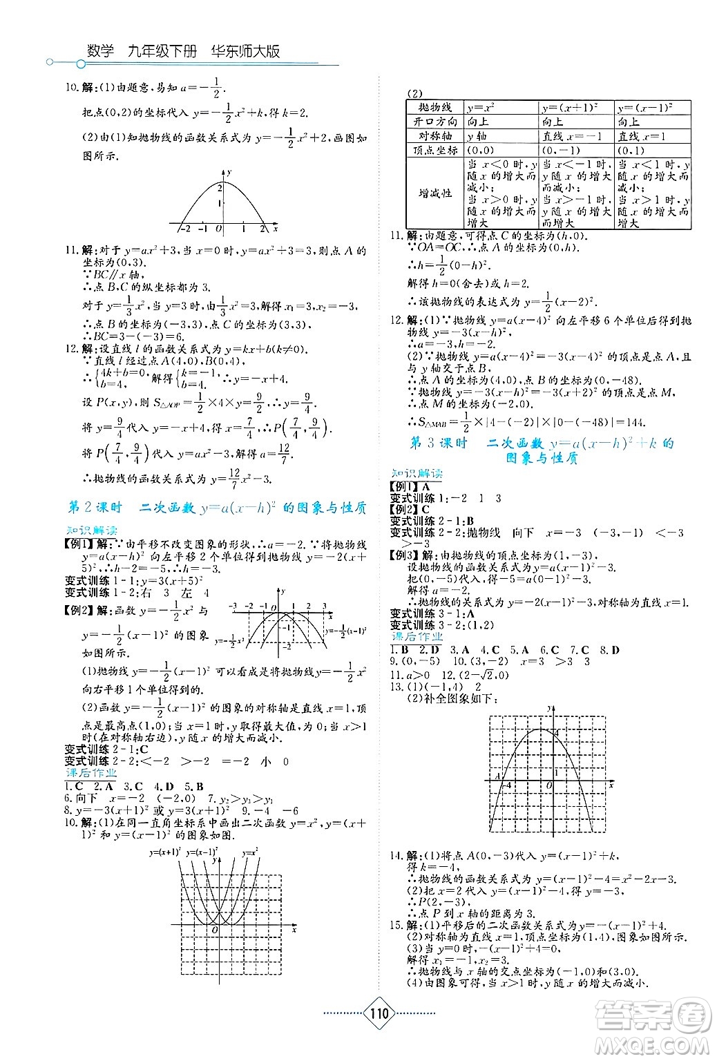 湖南教育出版社2025年春學(xué)法大視野九年級(jí)數(shù)學(xué)下冊(cè)華師版答案