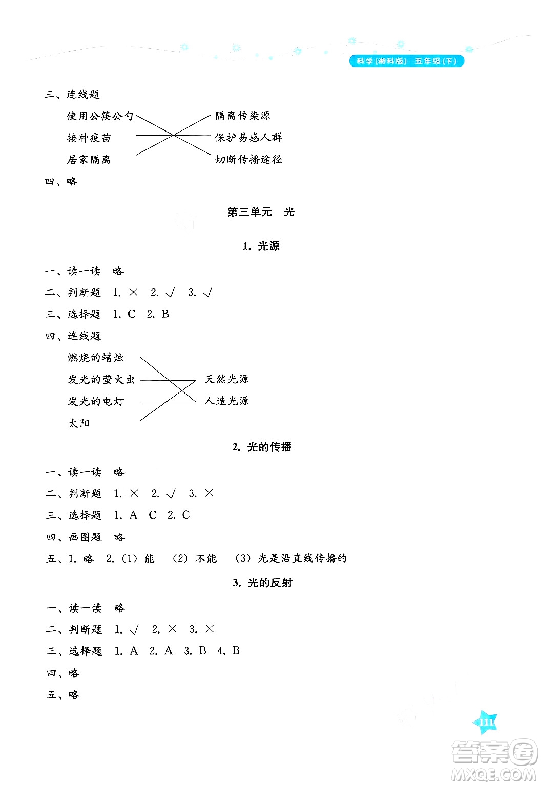 湖南教育出版社2025年春學(xué)法大視野五年級科學(xué)下冊湘科版答案