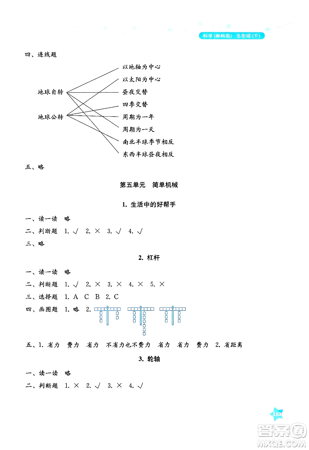 湖南教育出版社2025年春學(xué)法大視野五年級科學(xué)下冊湘科版答案