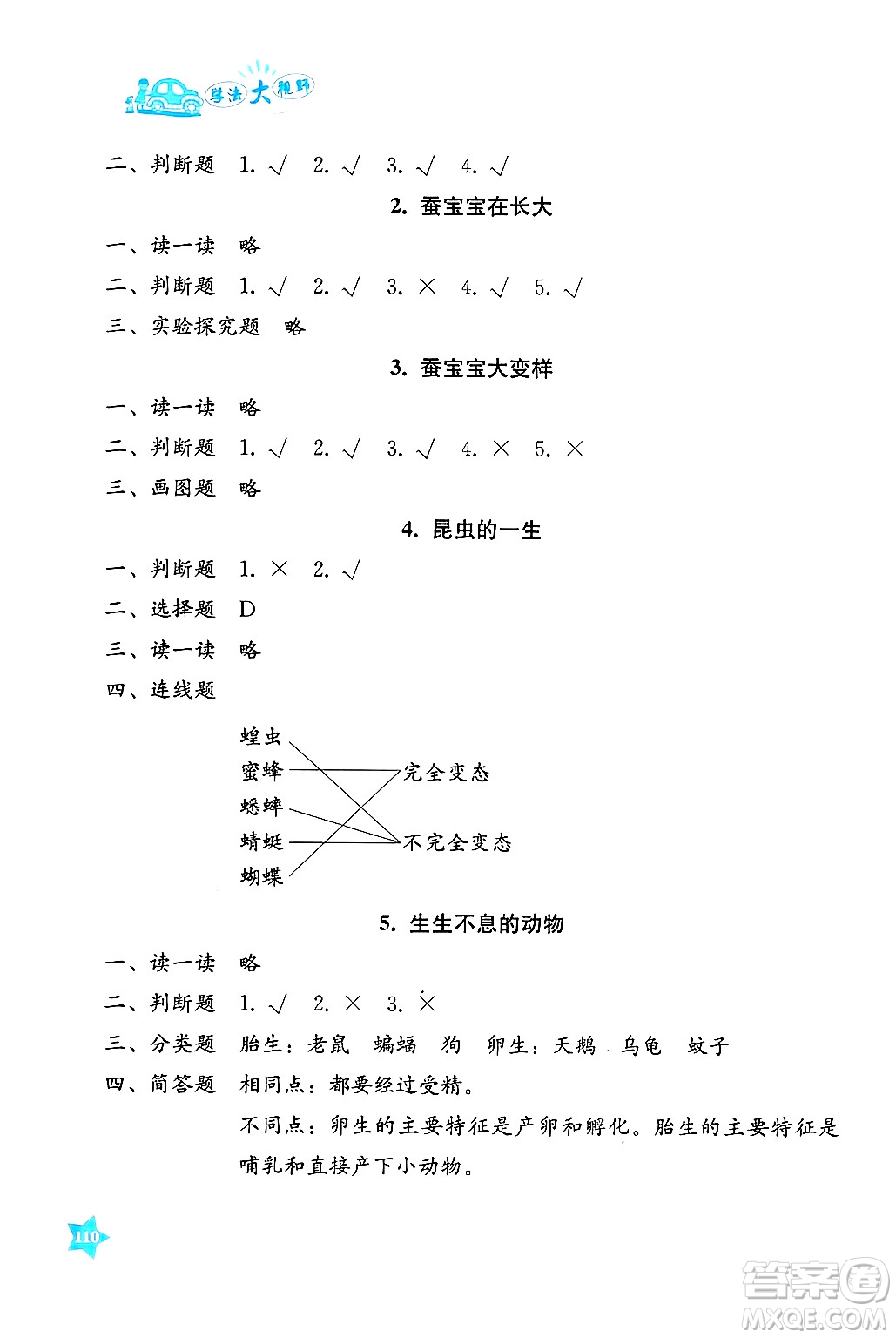 湖南教育出版社2025年春學(xué)法大視野四年級(jí)科學(xué)下冊(cè)湘科版答案
