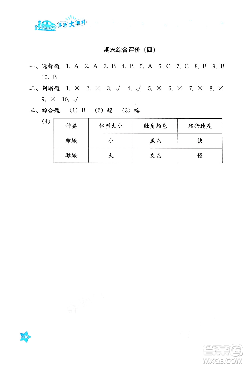 湖南教育出版社2025年春學(xué)法大視野四年級(jí)科學(xué)下冊(cè)湘科版答案