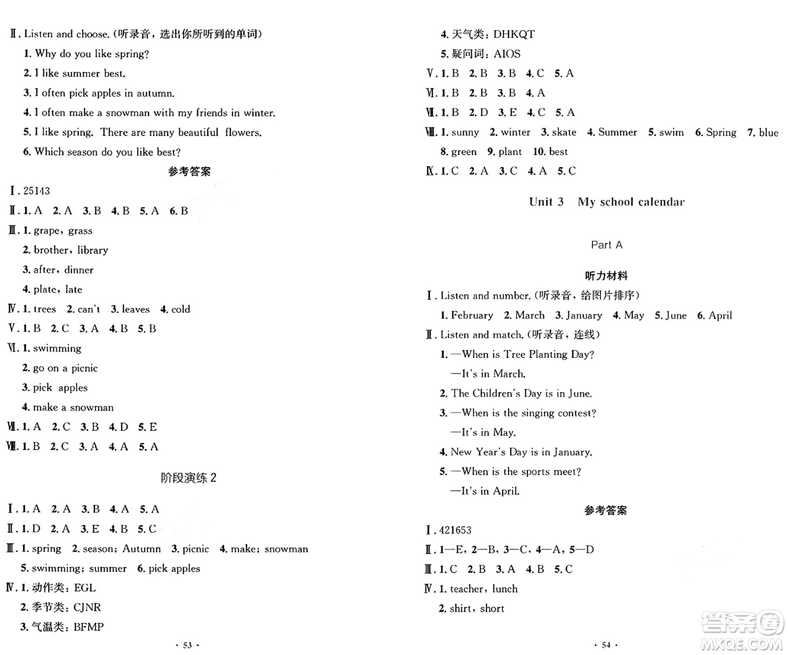 人民教育出版社2025年春小學(xué)同步測控優(yōu)化設(shè)計(jì)五年級(jí)英語下冊人教PEP版增強(qiáng)版三起點(diǎn)答案