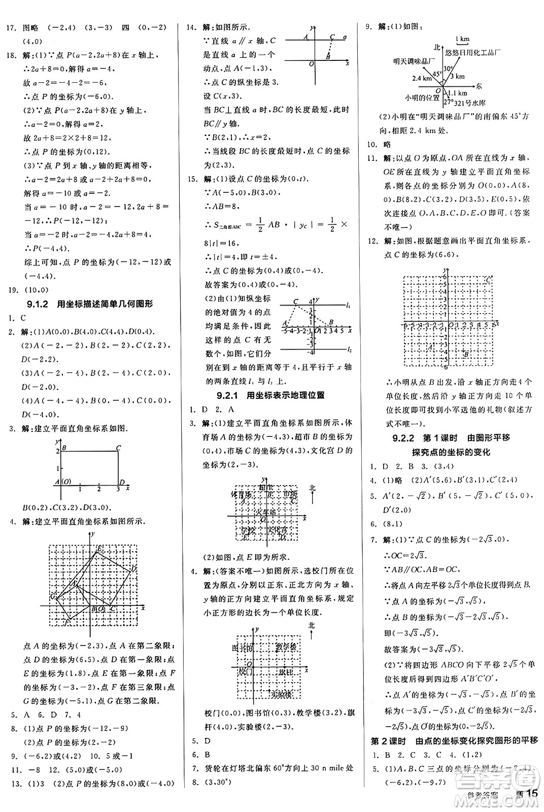 陽光出版社2025年春全品作業(yè)本七年級(jí)數(shù)學(xué)下冊(cè)人教版答案