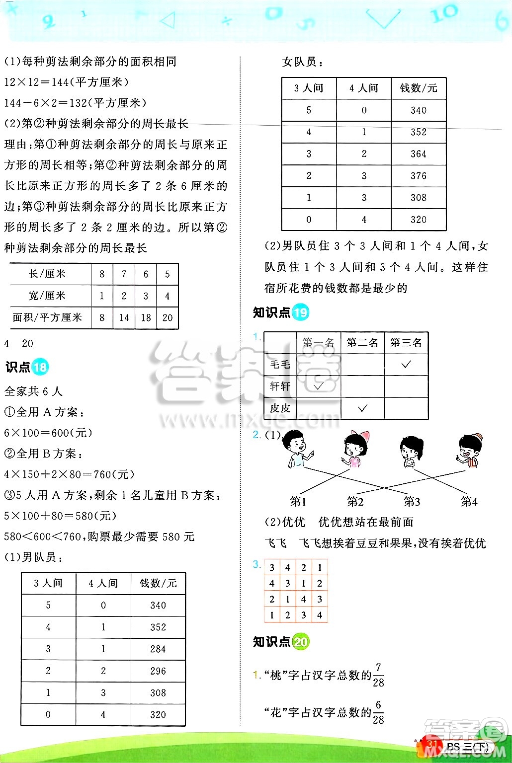 江西教育出版社2025年春陽光同學(xué)計算小達人三年級數(shù)學(xué)下冊北師大版四川專版答案
