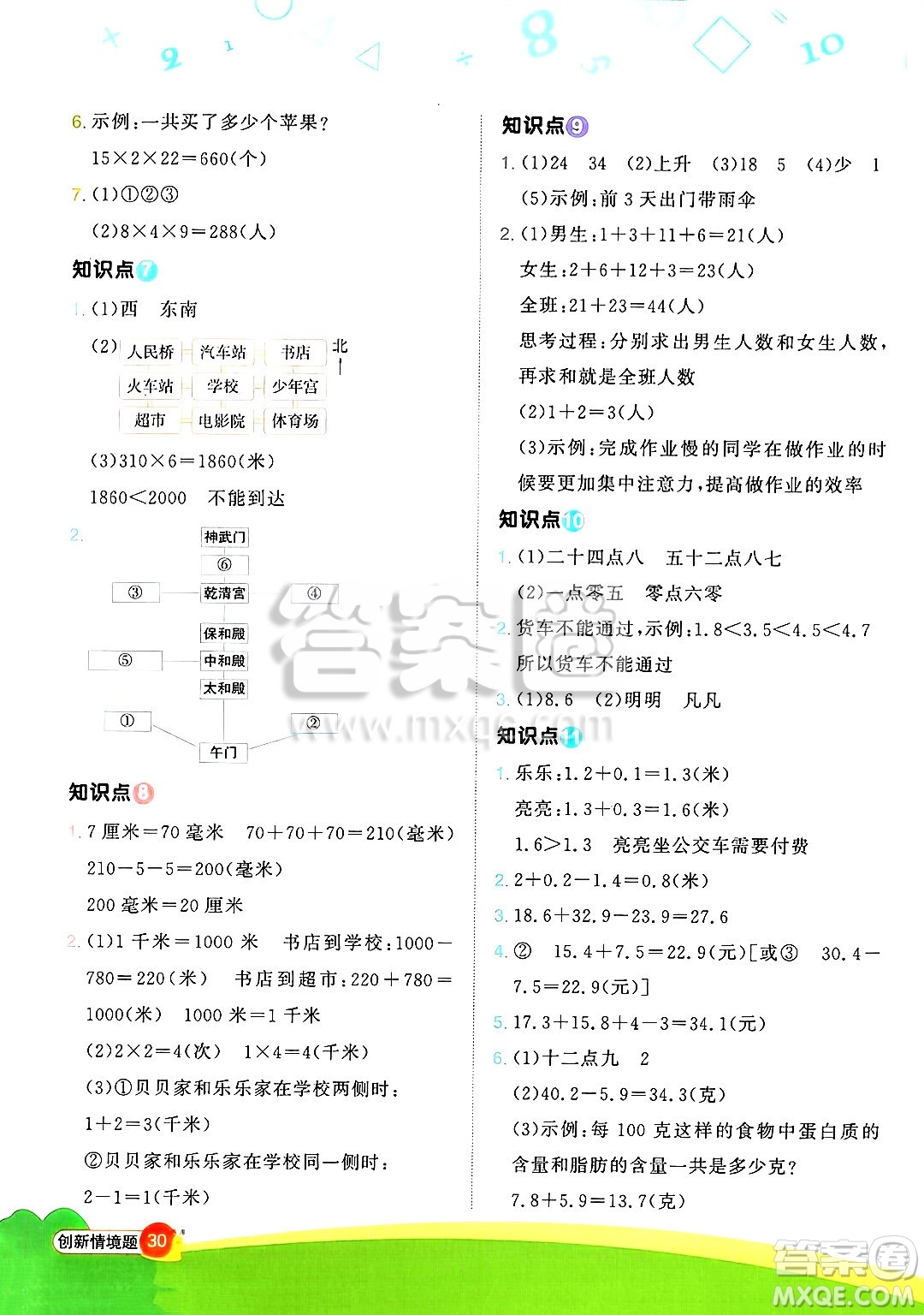 江西教育出版社2025年春陽(yáng)光同學(xué)計(jì)算小達(dá)人三年級(jí)數(shù)學(xué)下冊(cè)冀教版答案