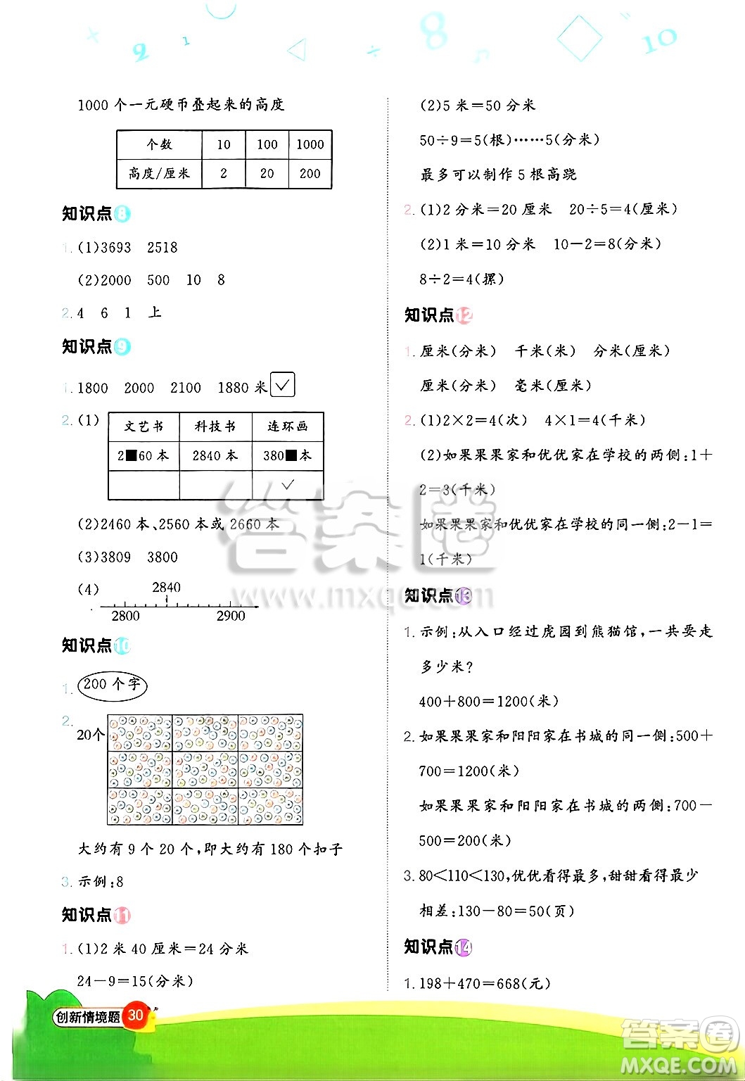 江西教育出版社2025年春陽光同學(xué)計算小達(dá)人二年級數(shù)學(xué)下冊北師大版答案
