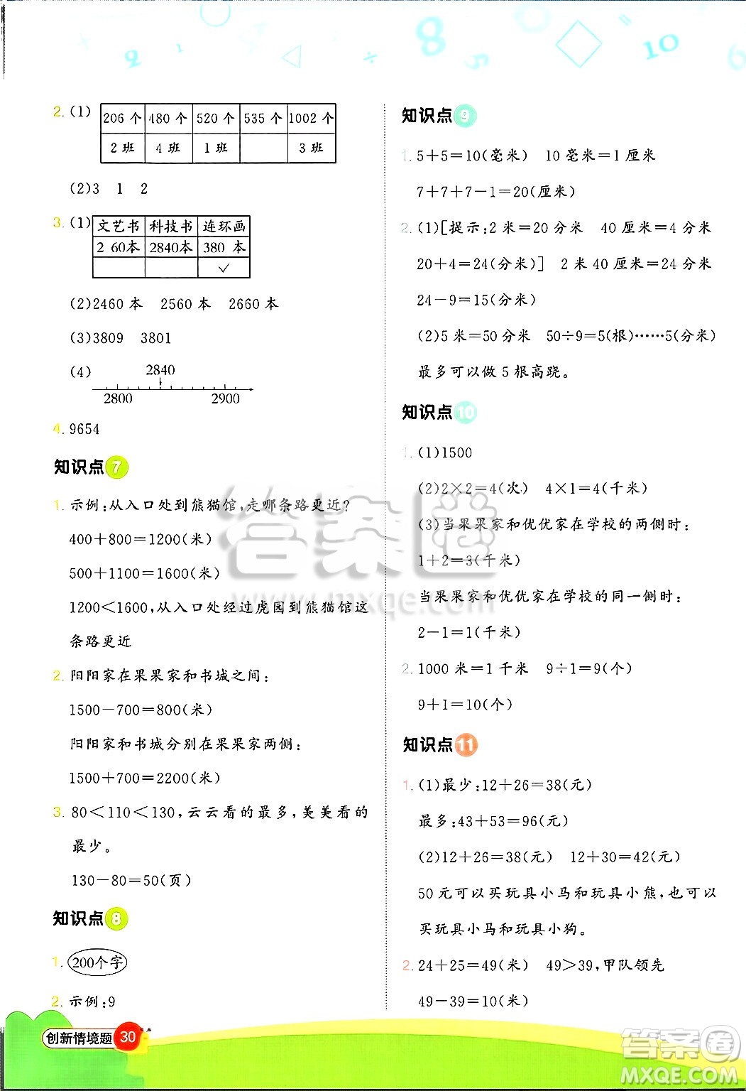 江西教育出版社2025年春陽光同學計算小達人二年級數(shù)學下冊青島版答案
