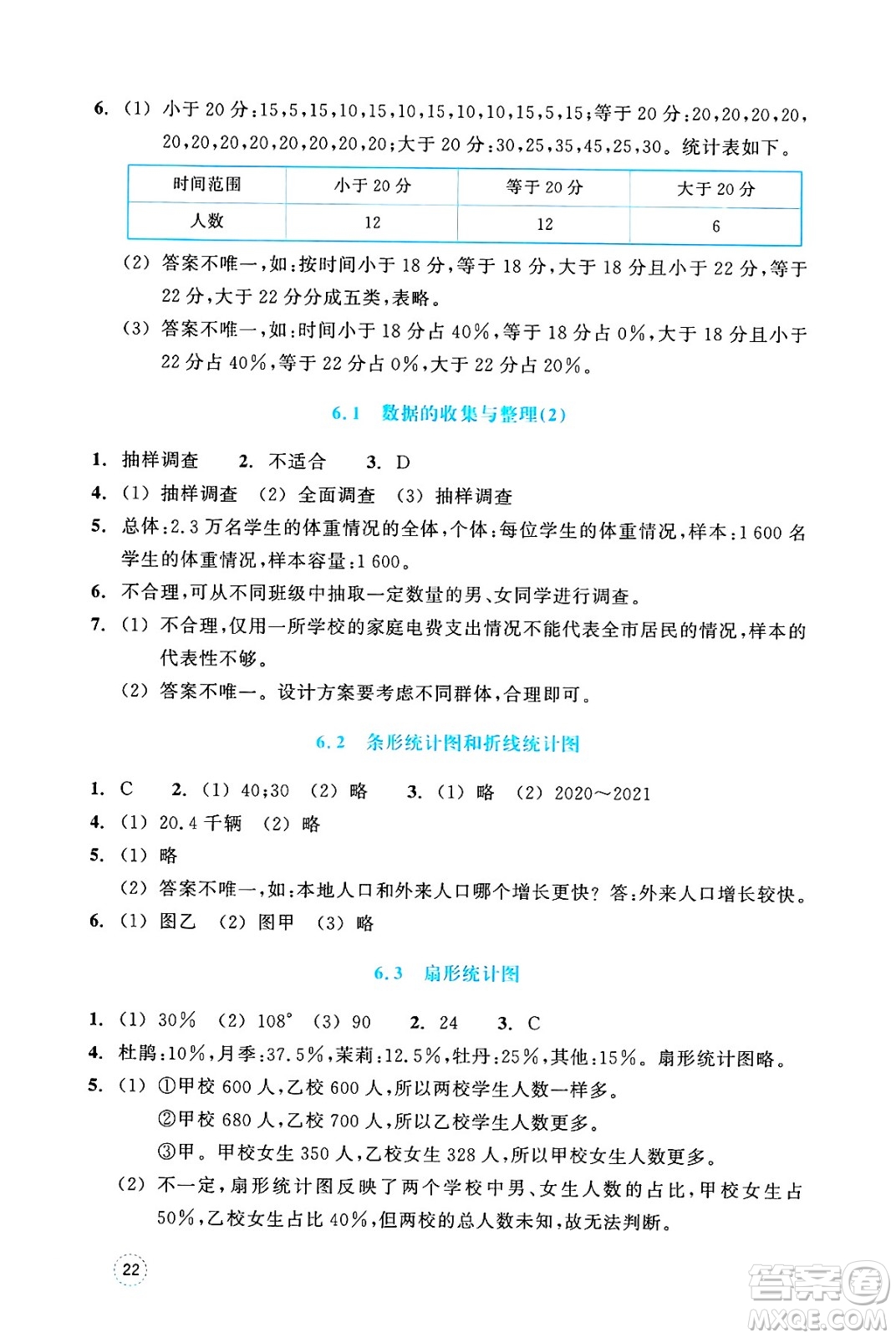 浙江教育出版社2025年春數(shù)學(xué)作業(yè)本七年級數(shù)學(xué)下冊通用版答案