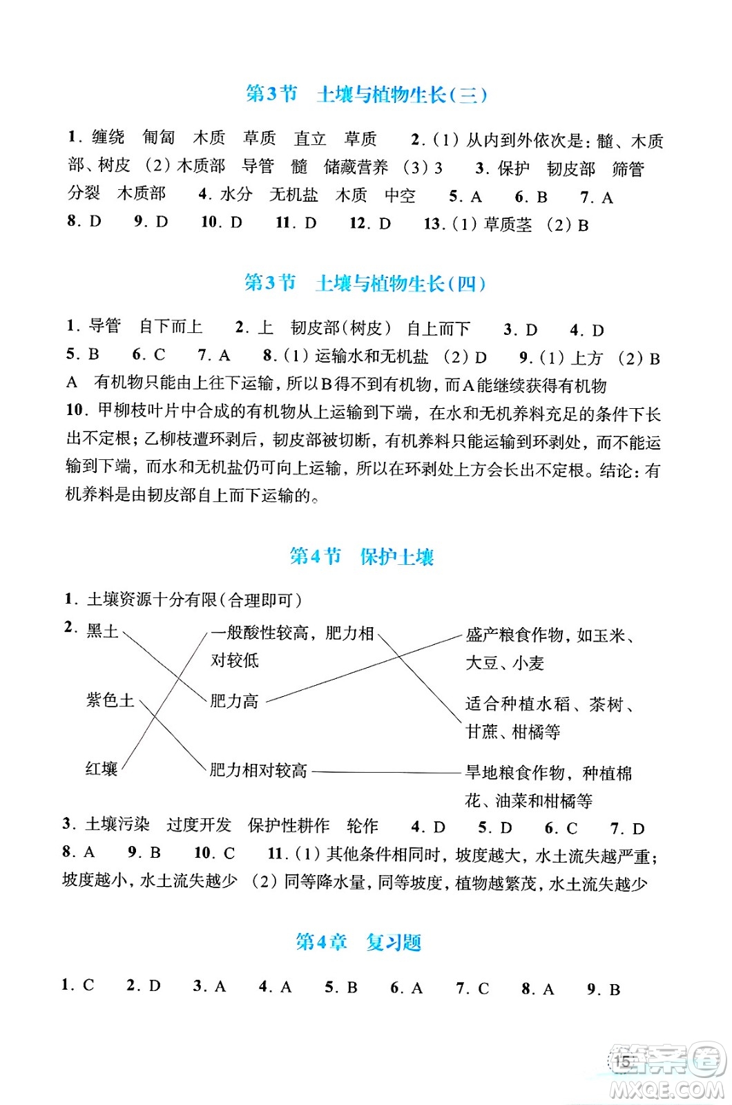 浙江教育出版社2025年春科學作業(yè)本七年級科學下冊浙教版答案
