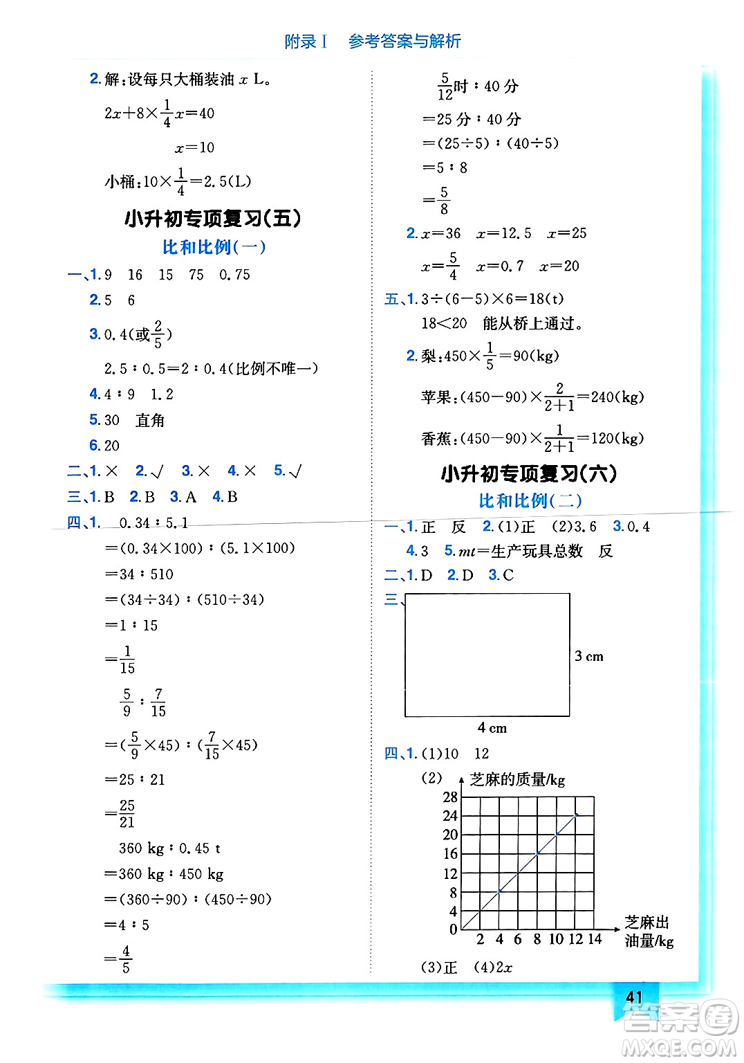 龍門書局2025年春黃岡小狀元作業(yè)本六年級數(shù)學下冊人教版浙江專版答案