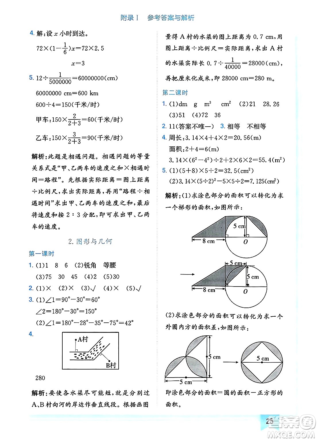 龍門書局2025年春黃岡小狀元作業(yè)本六年級數(shù)學(xué)下冊人教版廣東專版答案