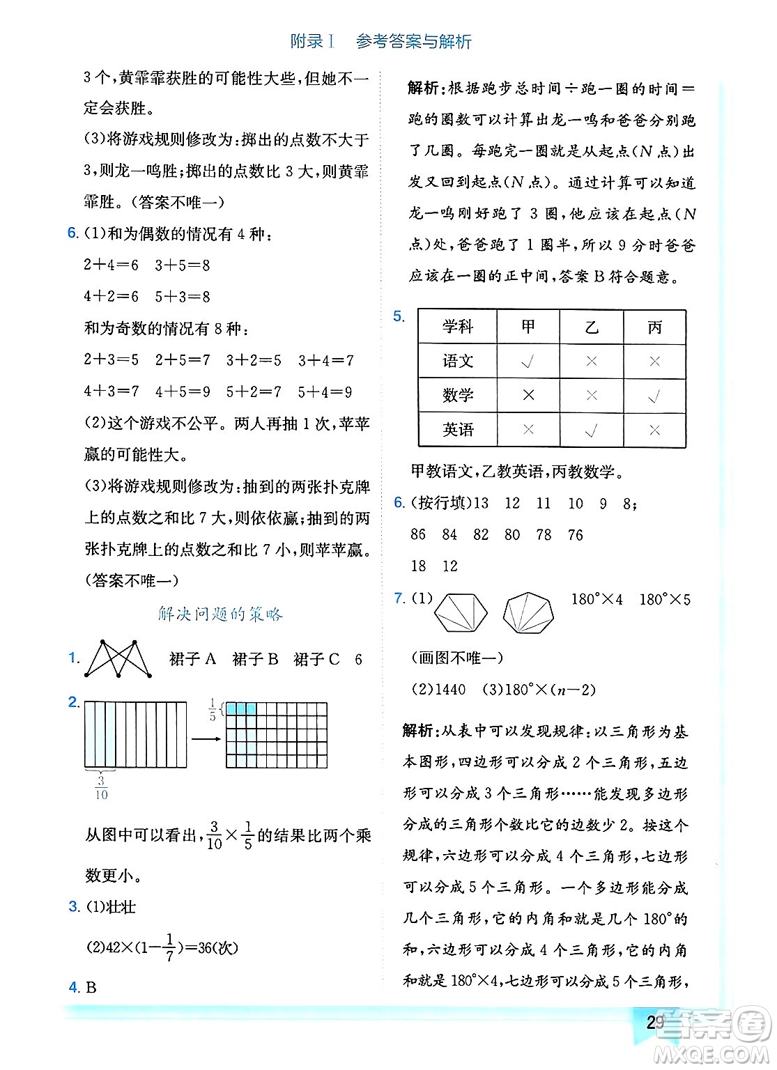 龍門書局2025年春黃岡小狀元作業(yè)本六年級數(shù)學(xué)下冊北師大版廣東專版答案