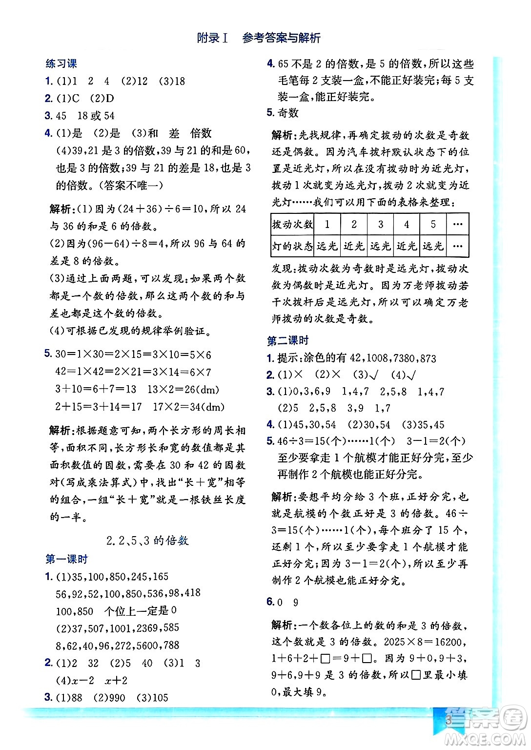 龍門書局2025年春黃岡小狀元作業(yè)本五年級數(shù)學(xué)下冊人教版答案