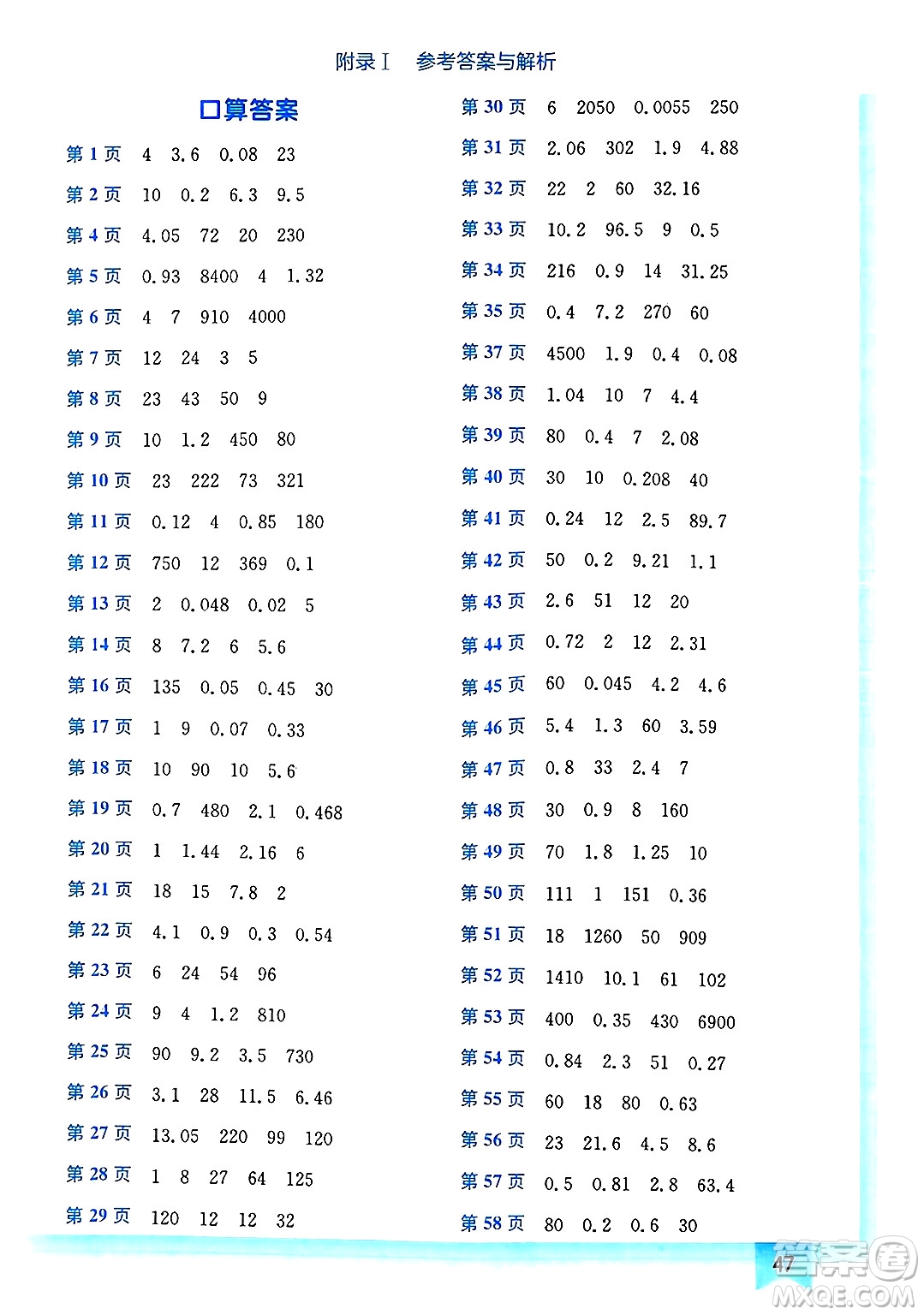 龍門書局2025年春黃岡小狀元作業(yè)本五年級數(shù)學(xué)下冊人教版答案