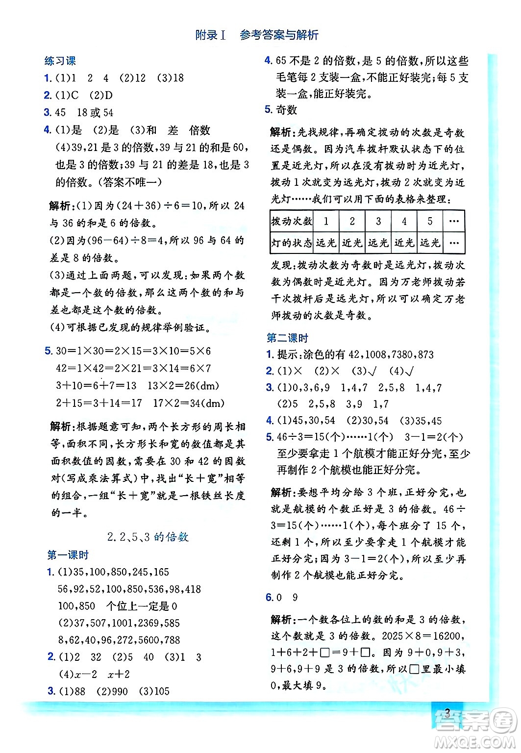 龍門書局2025年春黃岡小狀元作業(yè)本五年級數(shù)學(xué)下冊人教版浙江專版答案
